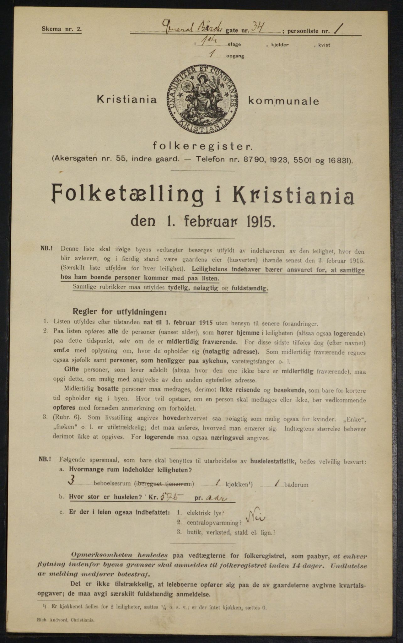 OBA, Municipal Census 1915 for Kristiania, 1915, p. 28810