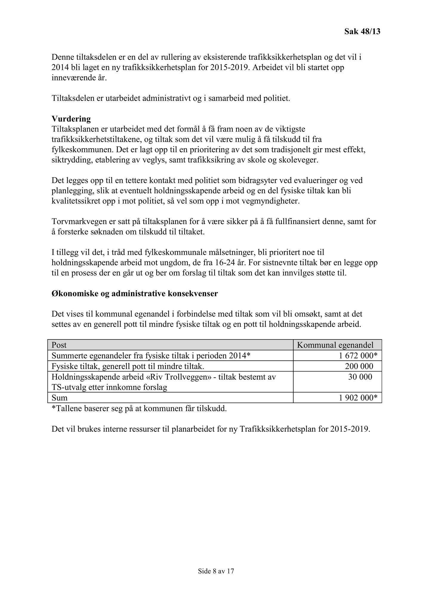 Klæbu Kommune, TRKO/KK/01-KS/L006: Kommunestyret - Møtedokumenter, 2013, p. 997