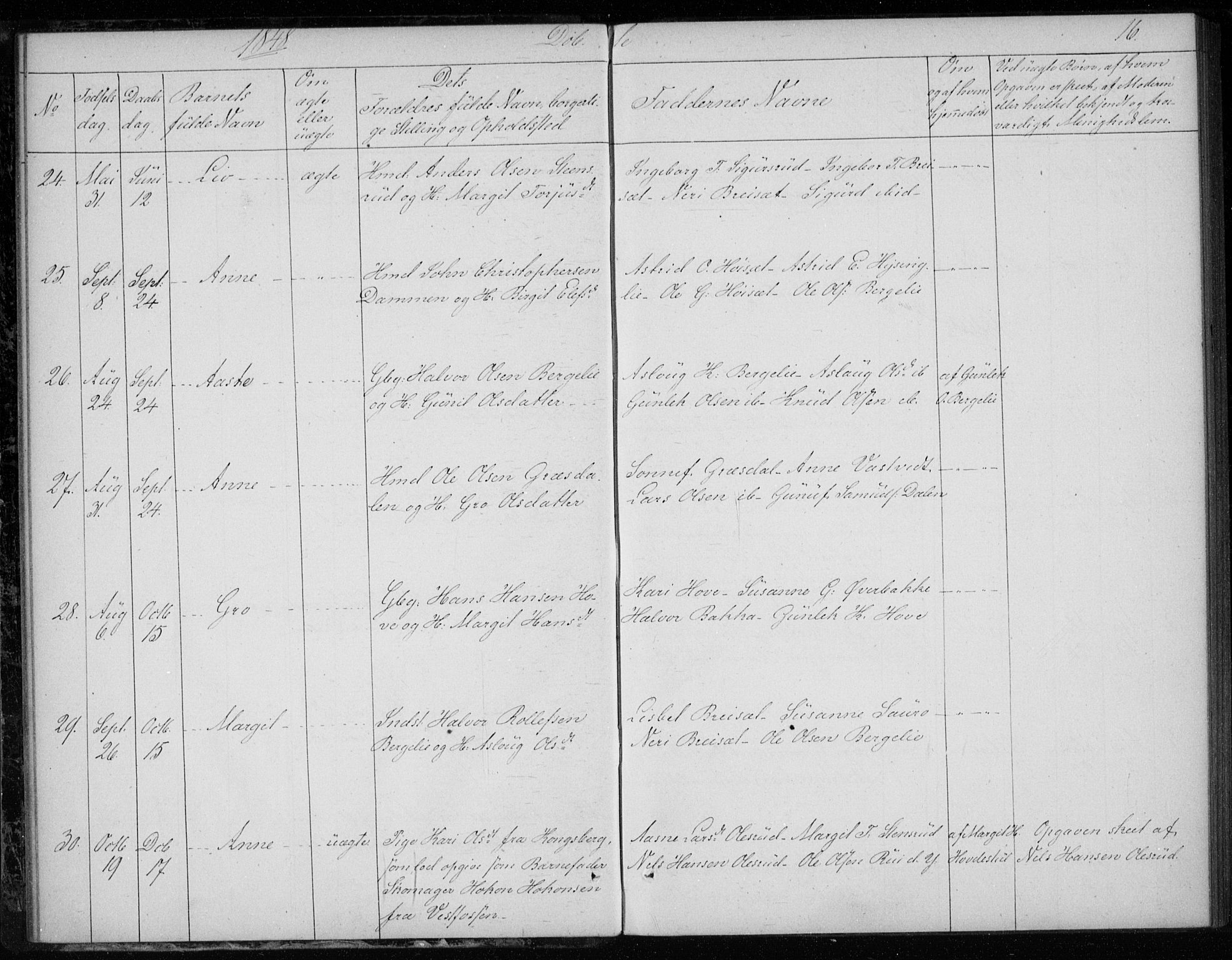 Gransherad kirkebøker, AV/SAKO-A-267/F/Fb/L0003: Parish register (official) no. II 3, 1844-1859, p. 16