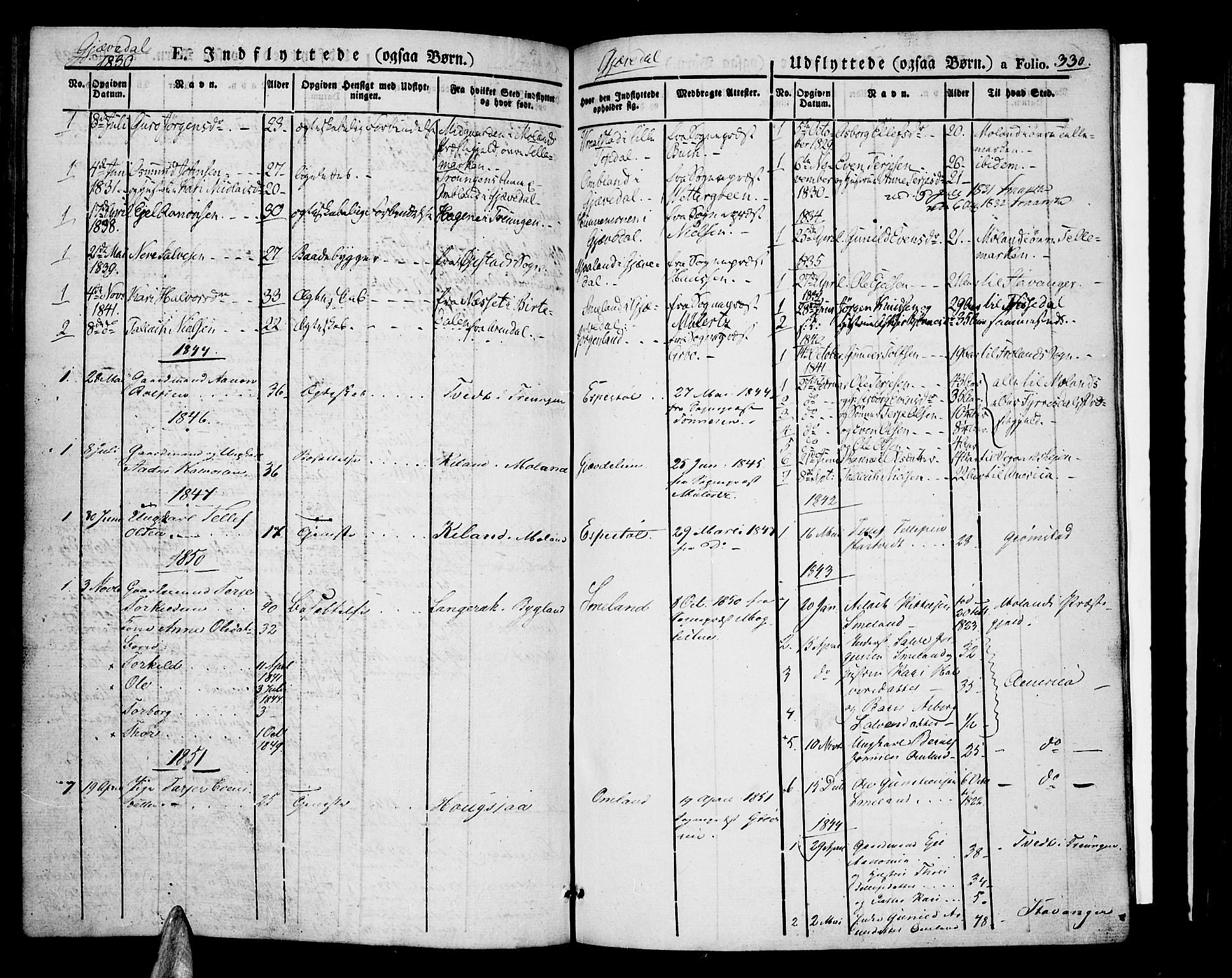 Åmli sokneprestkontor, SAK/1111-0050/F/Fa/Fac/L0007: Parish register (official) no. A 7 /3, 1829-1851, p. 330