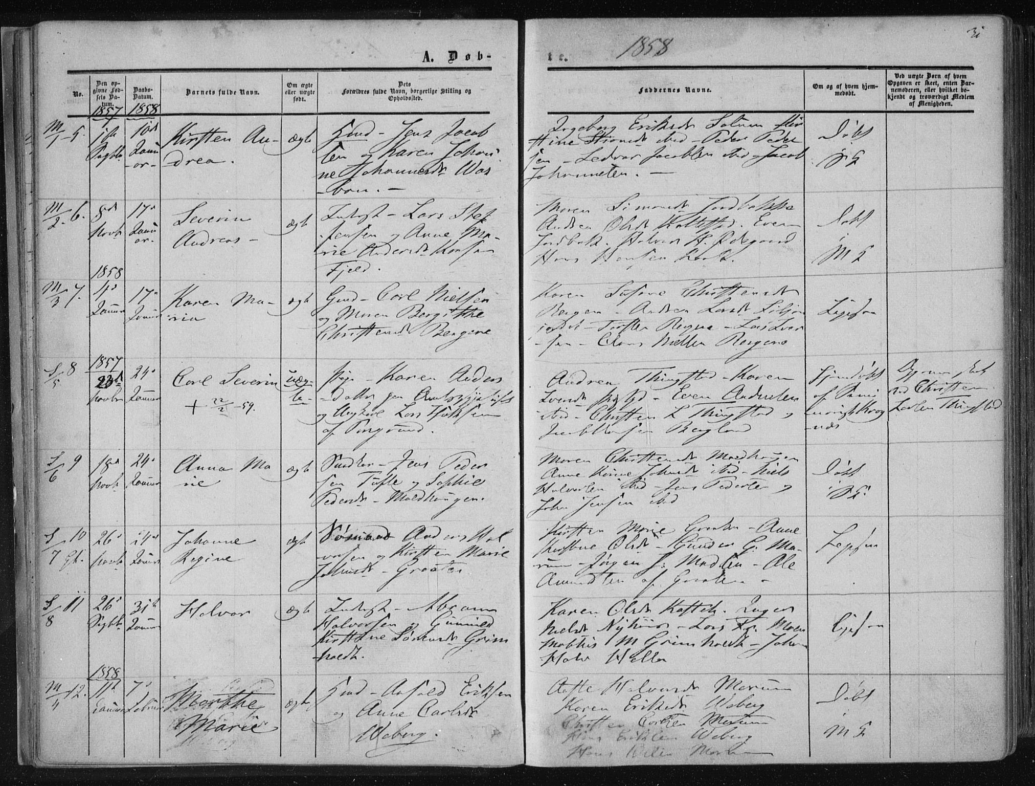 Solum kirkebøker, SAKO/A-306/F/Fa/L0007: Parish register (official) no. I 7, 1856-1864, p. 31