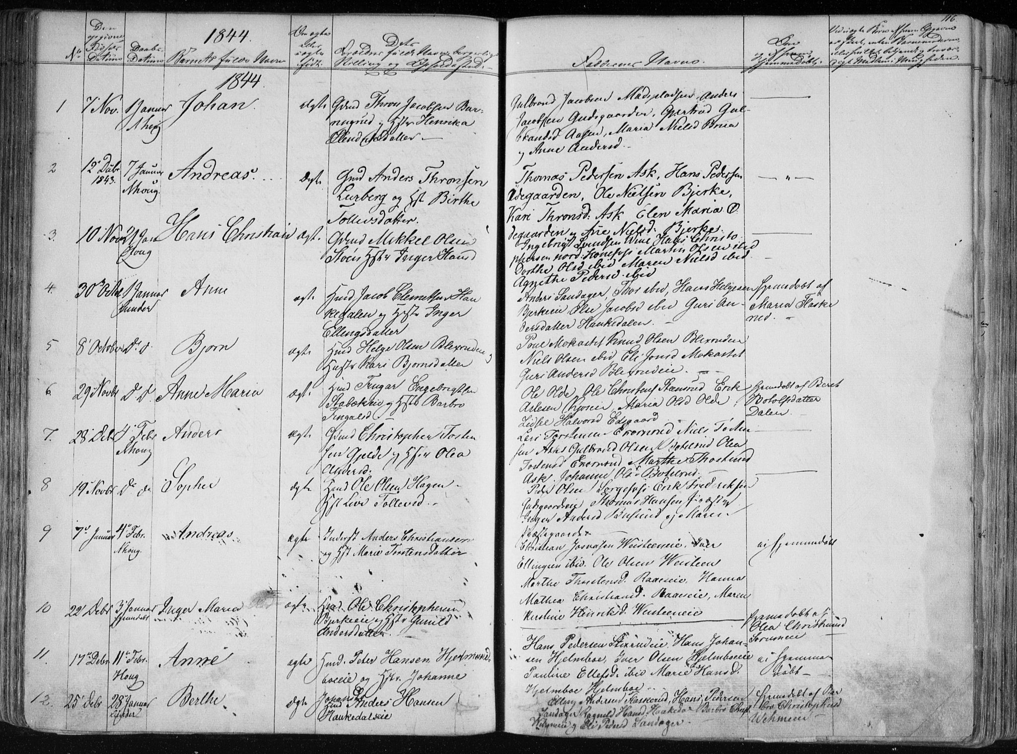 Norderhov kirkebøker, SAKO/A-237/F/Fa/L0010: Parish register (official) no. 10, 1837-1847, p. 116