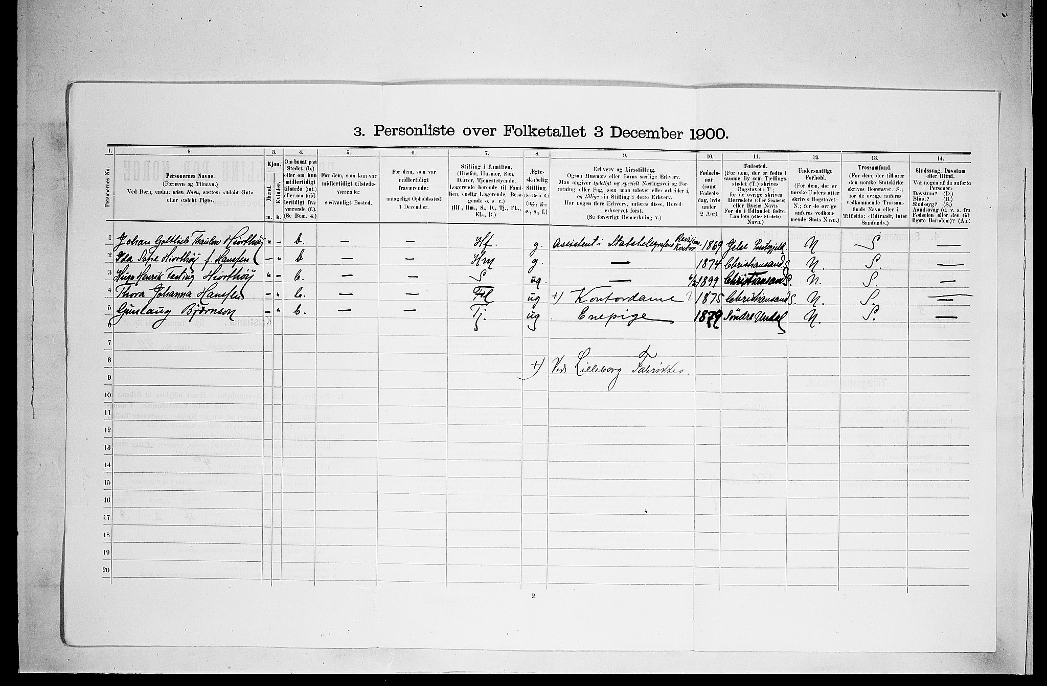 SAO, 1900 census for Kristiania, 1900, p. 26067