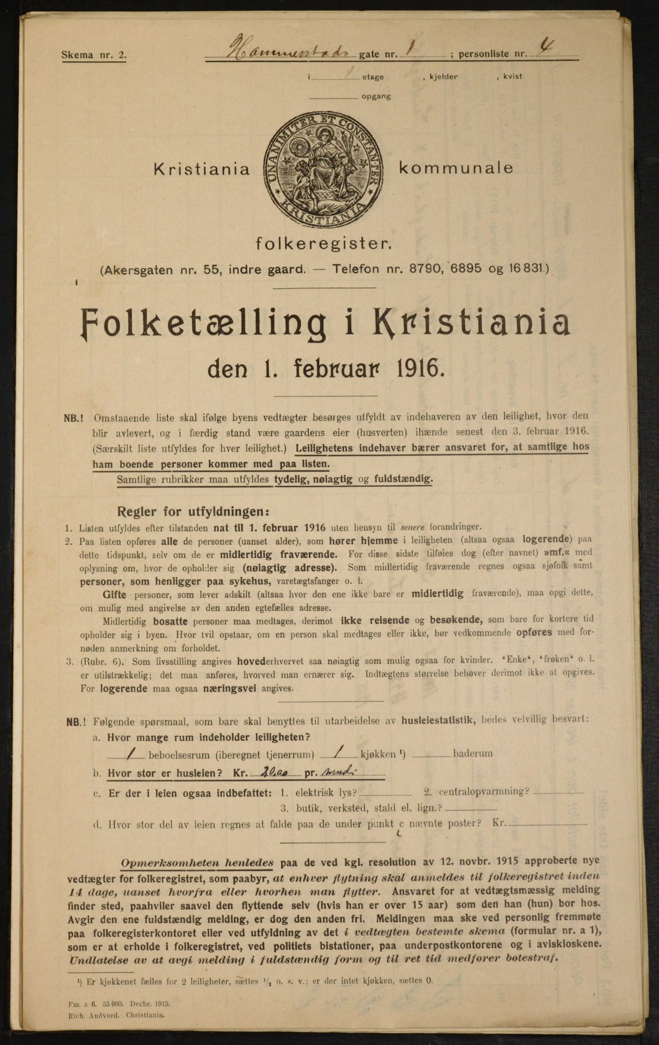 OBA, Municipal Census 1916 for Kristiania, 1916, p. 35125