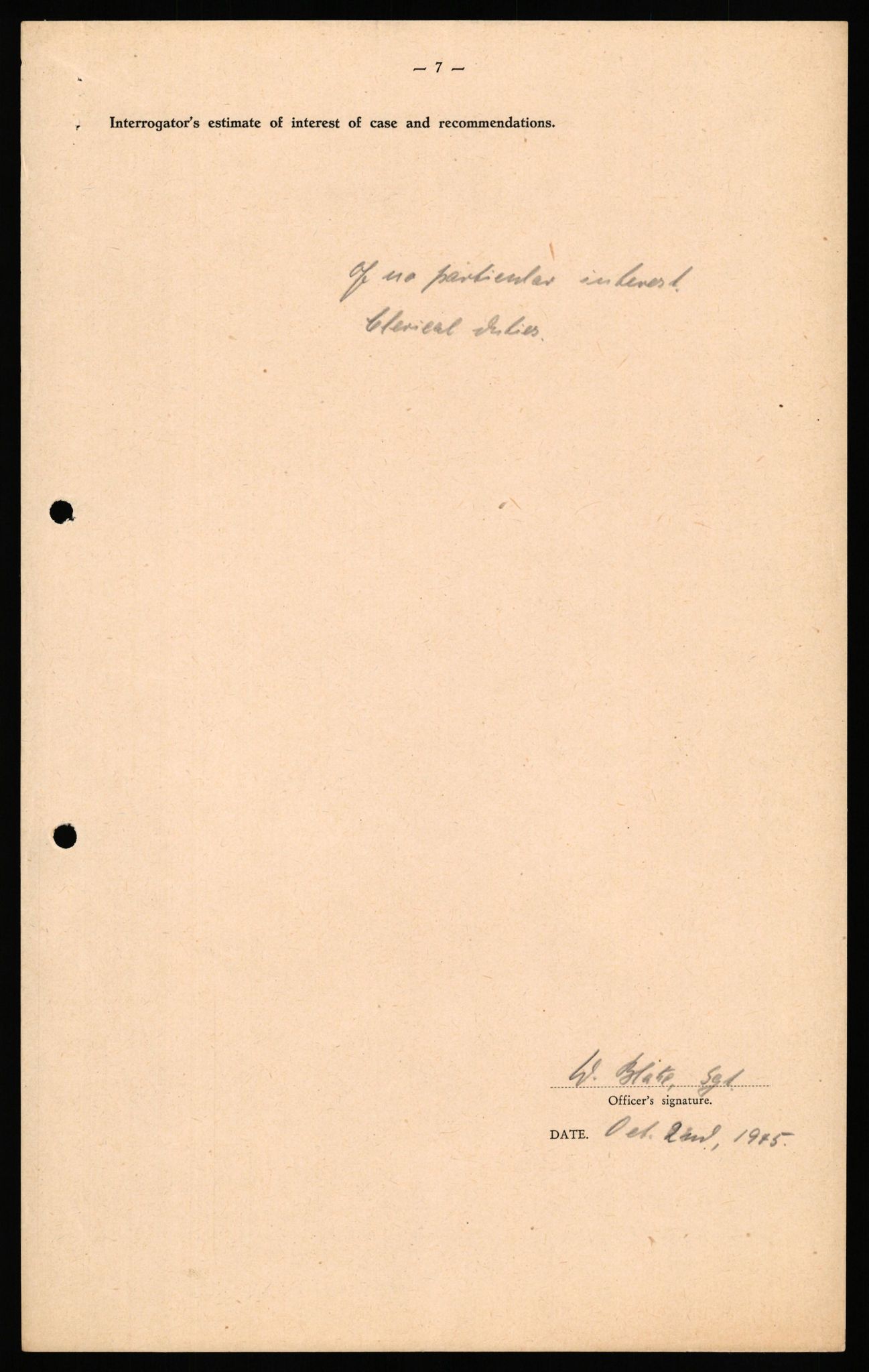 Forsvaret, Forsvarets overkommando II, AV/RA-RAFA-3915/D/Db/L0039: CI Questionaires. Tyske okkupasjonsstyrker i Norge. Østerrikere., 1945-1946, p. 9