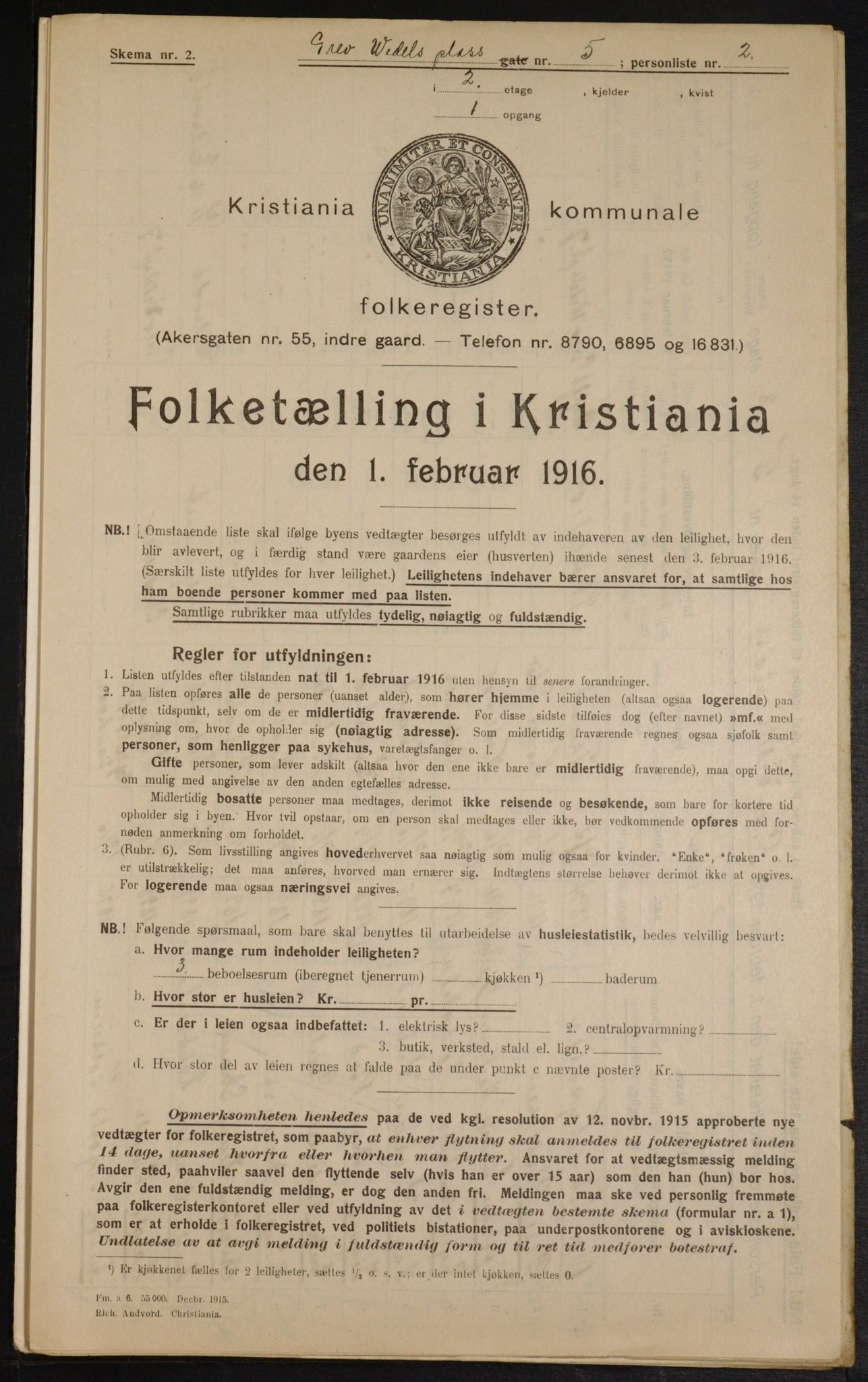 OBA, Municipal Census 1916 for Kristiania, 1916, p. 30474