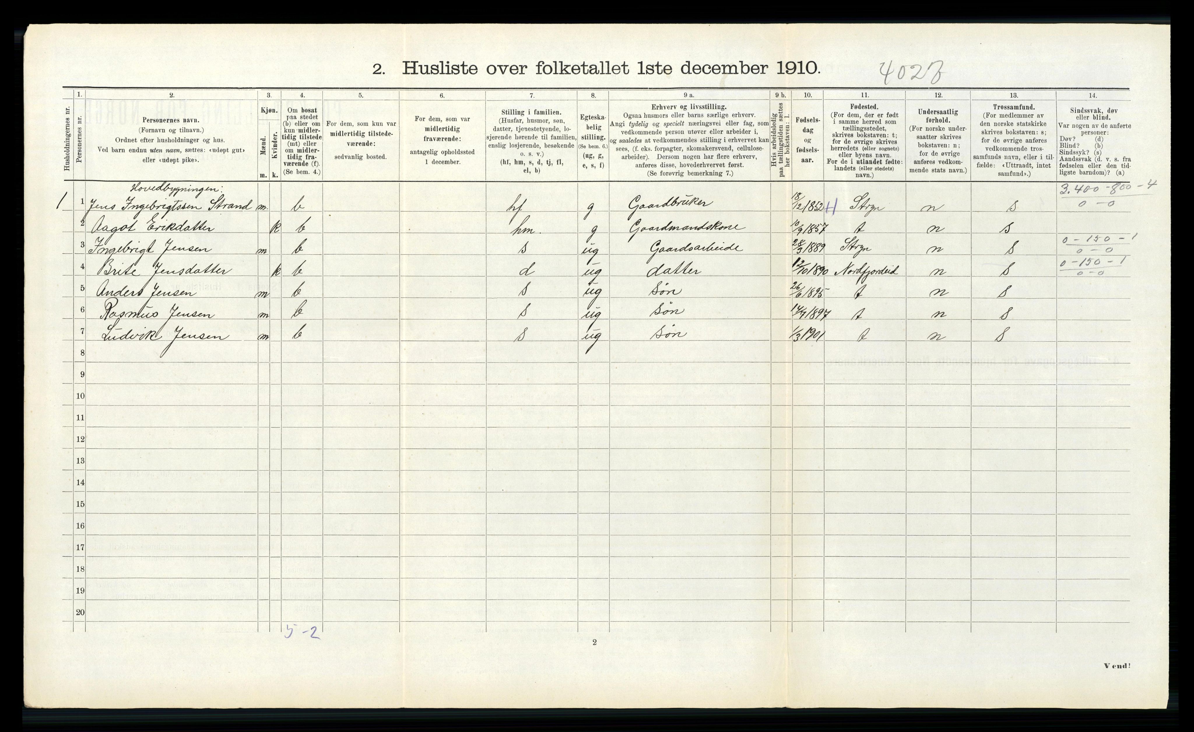 RA, 1910 census for Innvik, 1910, p. 341