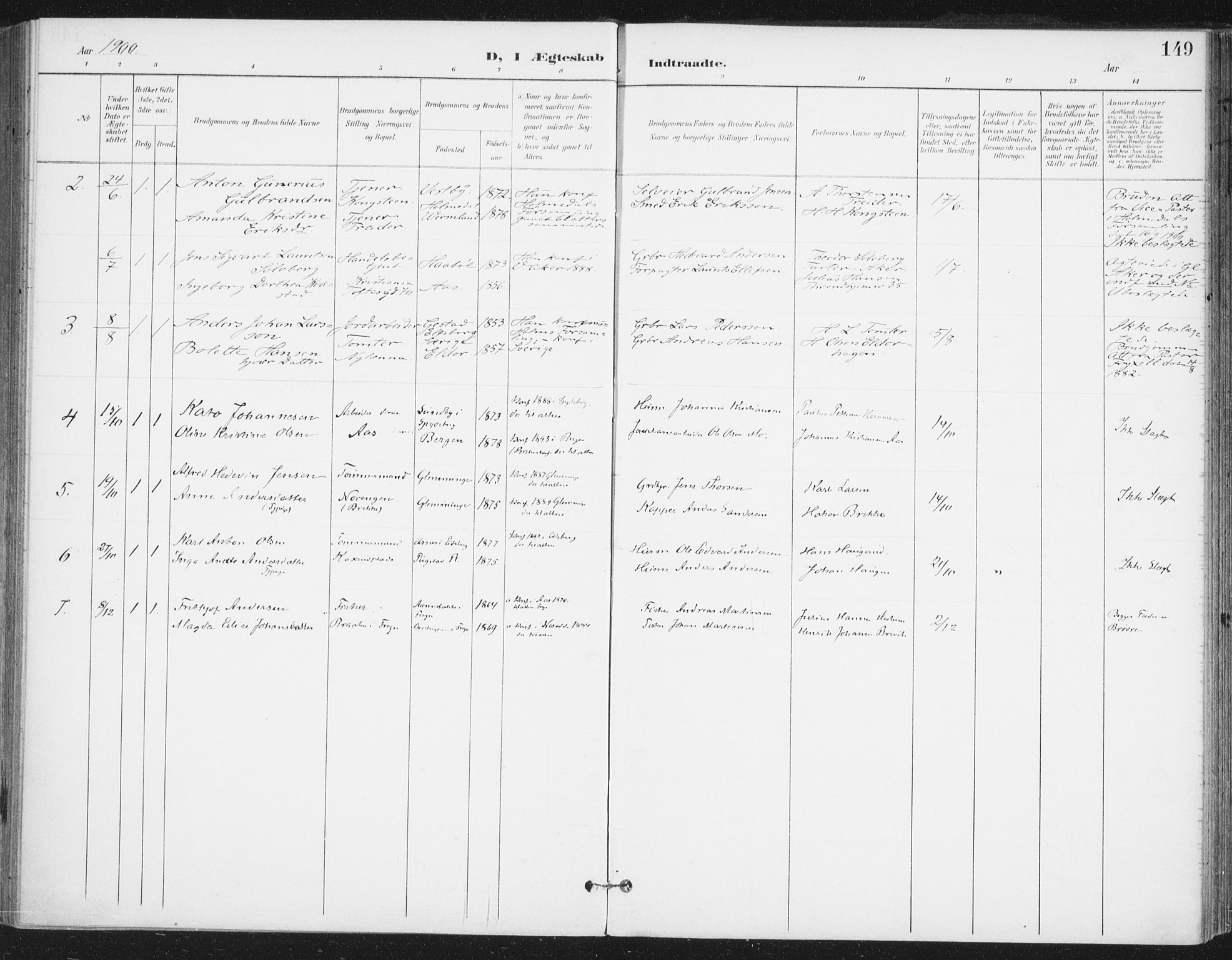 Ås prestekontor Kirkebøker, SAO/A-10894/F/Fa/L0010: Parish register (official) no. I 10, 1900-1918, p. 149