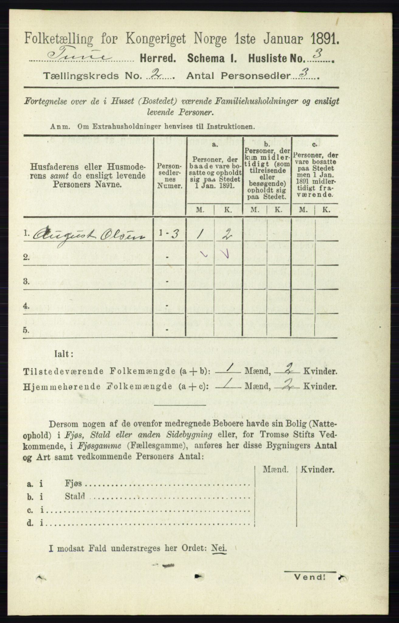 RA, 1891 census for 0130 Tune, 1891, p. 632