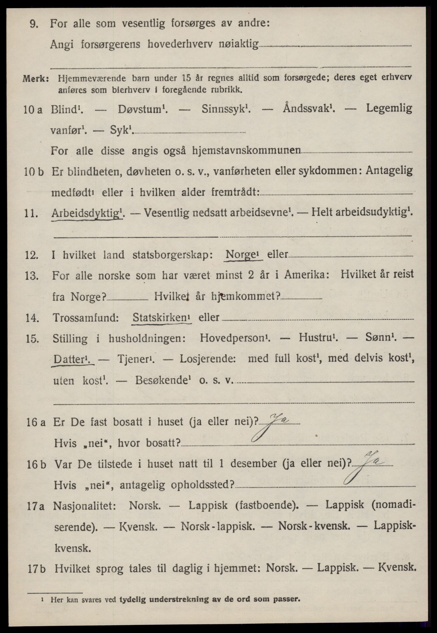 SAT, 1920 census for Orkdal, 1920, p. 5819