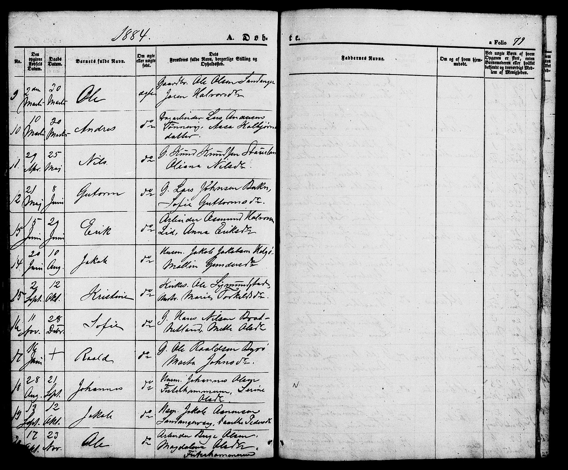 Hjelmeland sokneprestkontor, SAST/A-101843/01/V/L0005: Parish register (copy) no. B 5, 1853-1892, p. 79