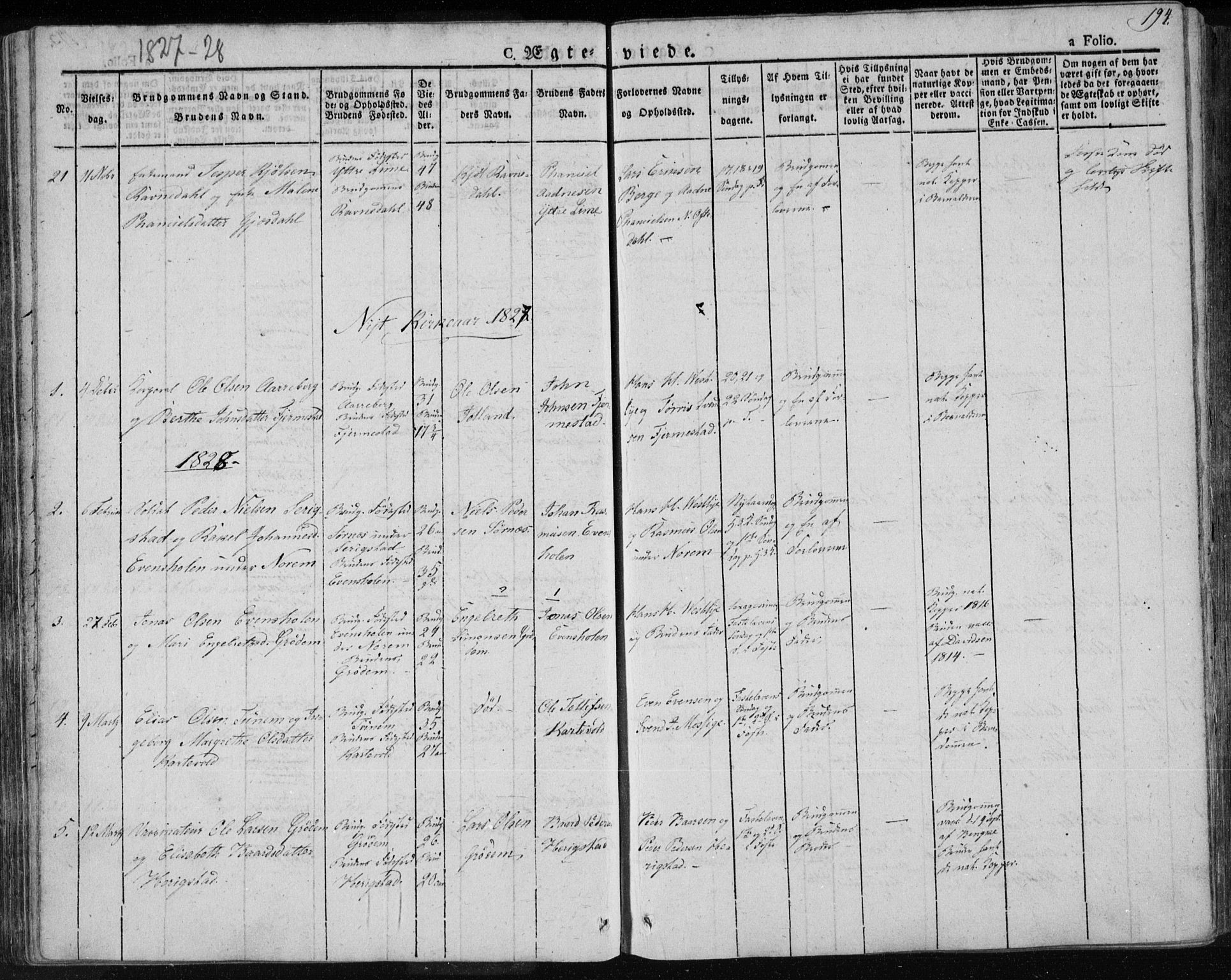 Lye sokneprestkontor, AV/SAST-A-101794/001/30BA/L0004: Parish register (official) no. A 4, 1826-1841, p. 194