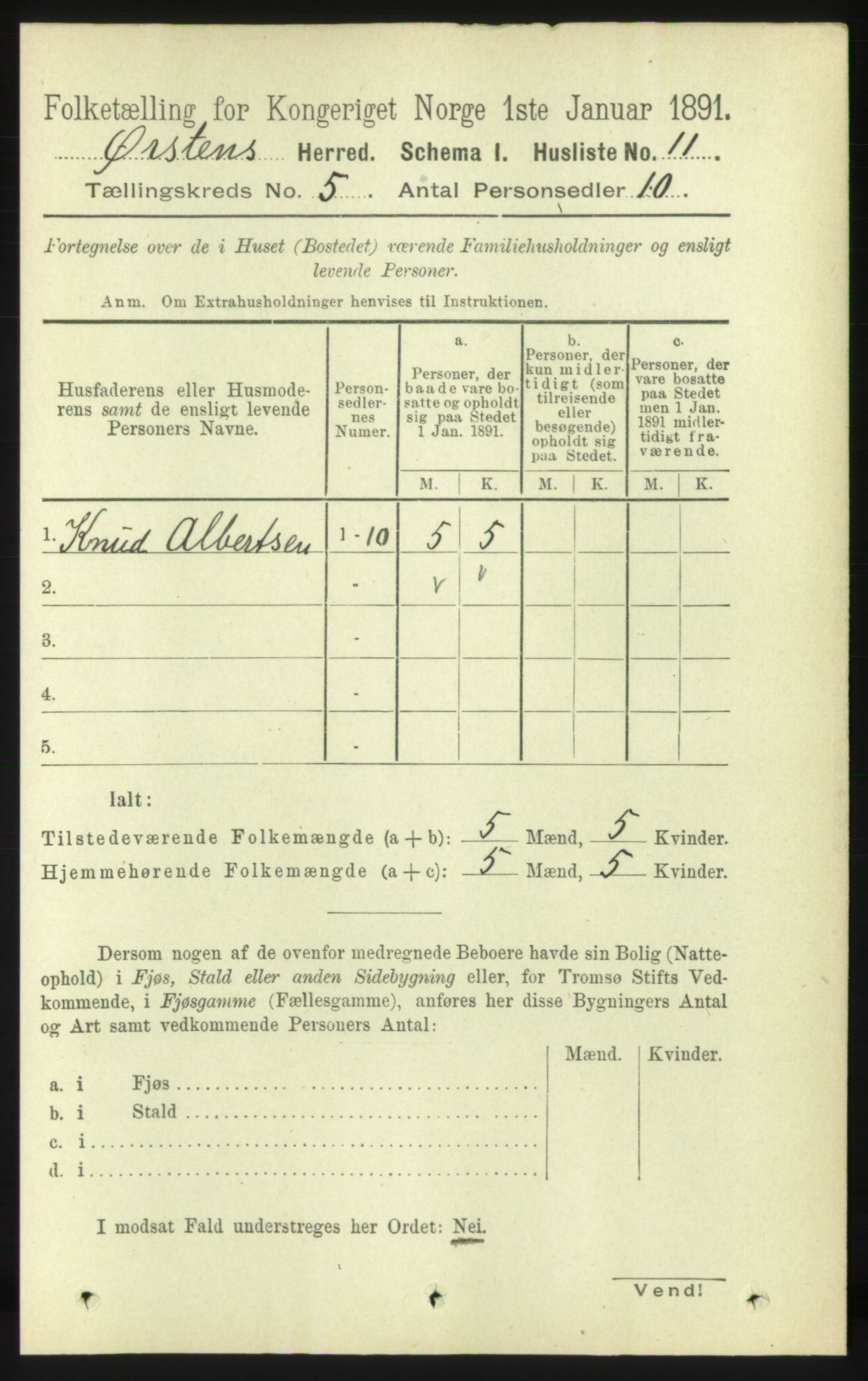 RA, 1891 census for 1520 Ørsta, 1891, p. 2200