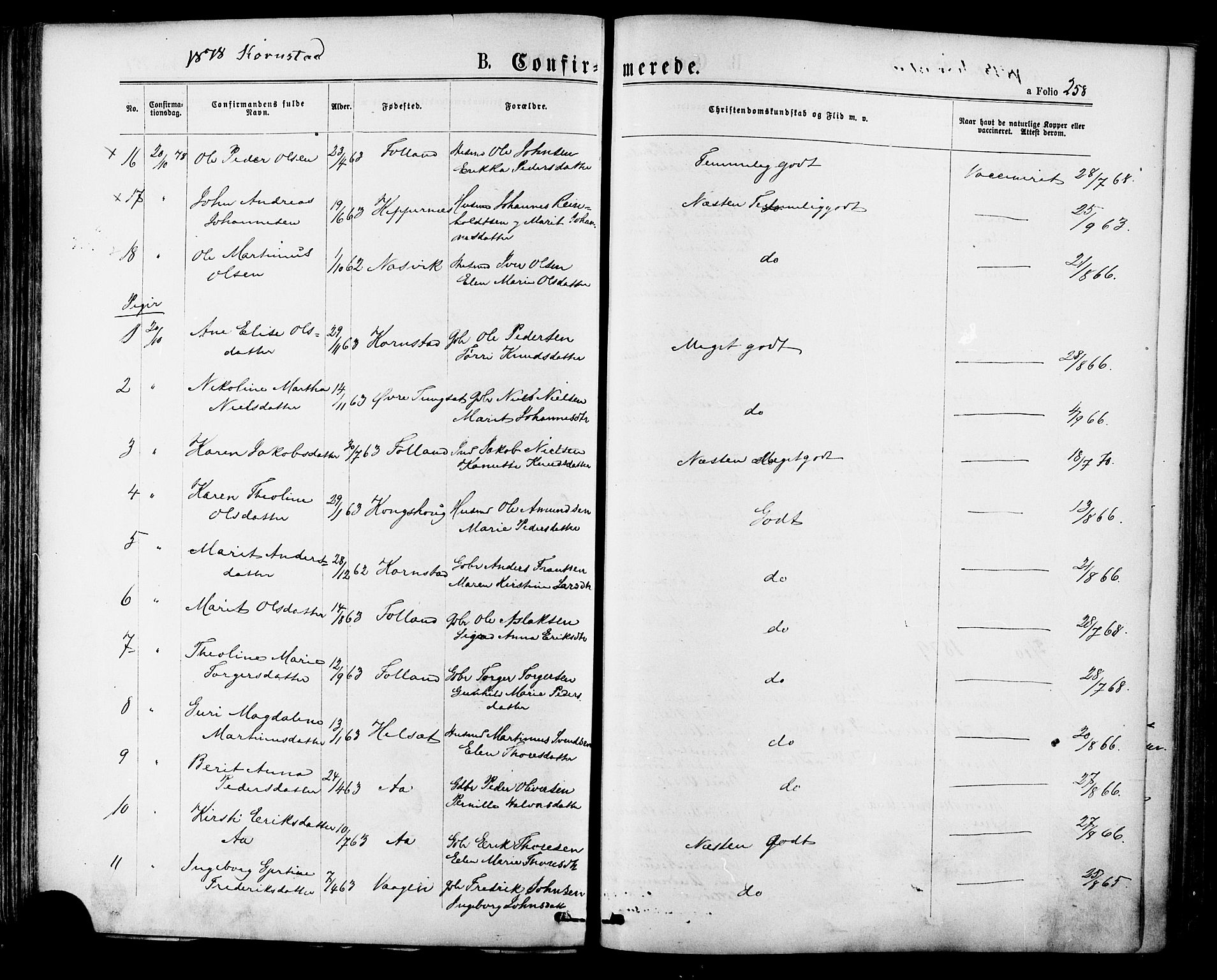 Ministerialprotokoller, klokkerbøker og fødselsregistre - Møre og Romsdal, SAT/A-1454/568/L0806: Parish register (official) no. 568A12 /2, 1878-1884, p. 258