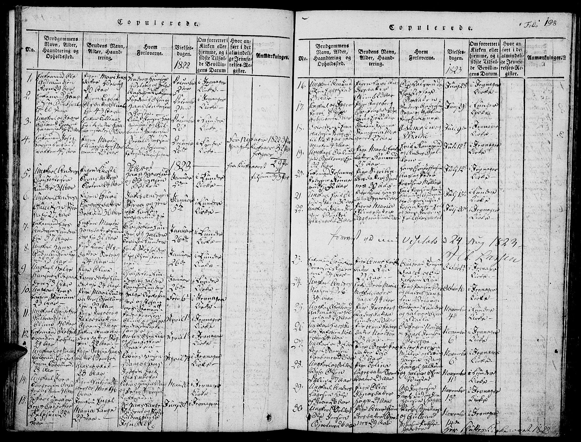 Jevnaker prestekontor, SAH/PREST-116/H/Ha/Hab/L0001: Parish register (copy) no. 1, 1815-1837, p. 198