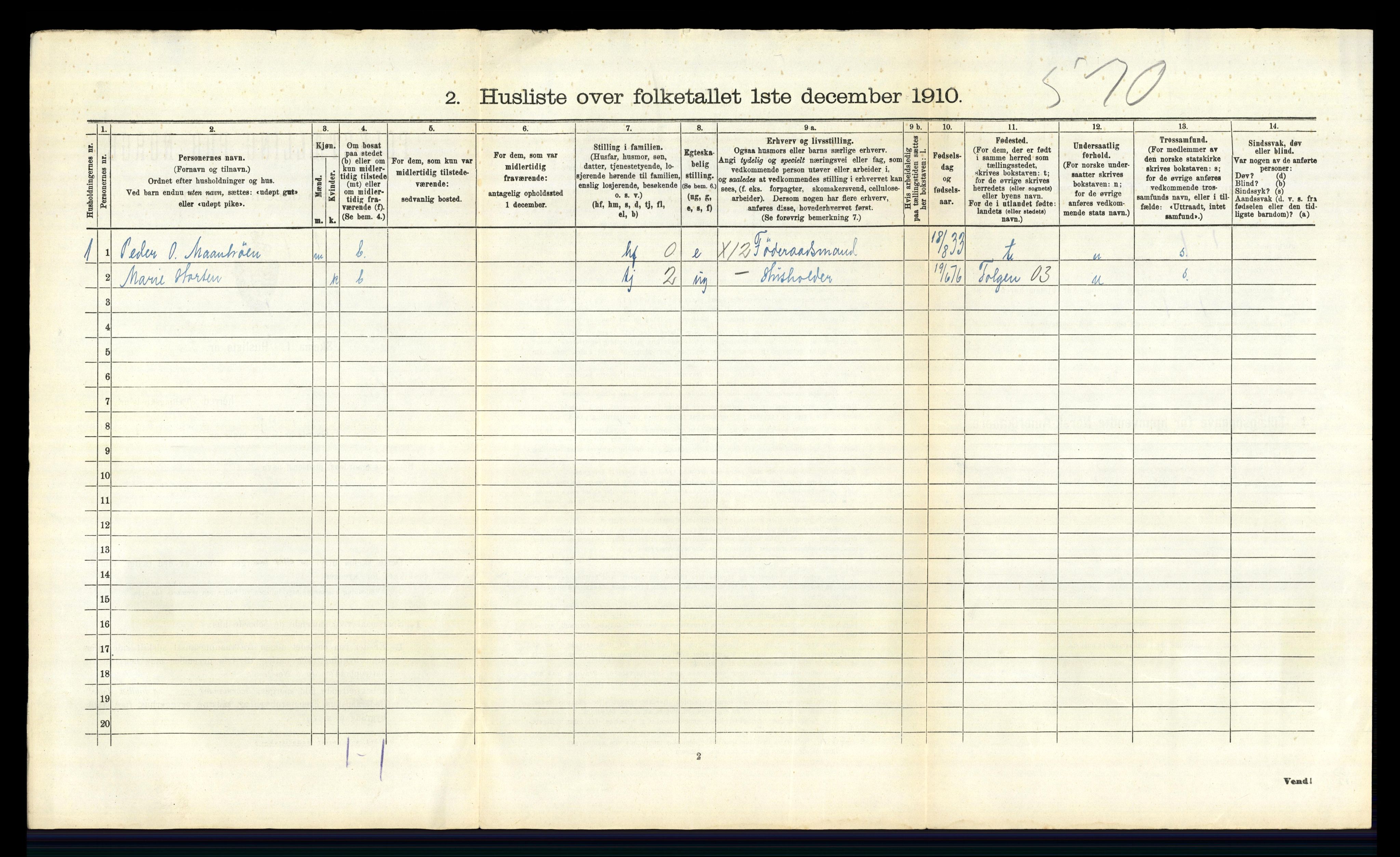 RA, 1910 census for Lille Elvedalen, 1910, p. 728