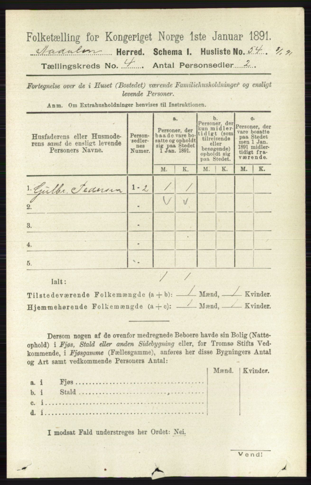 RA, 1891 census for 0614 Ådal, 1891, p. 1504