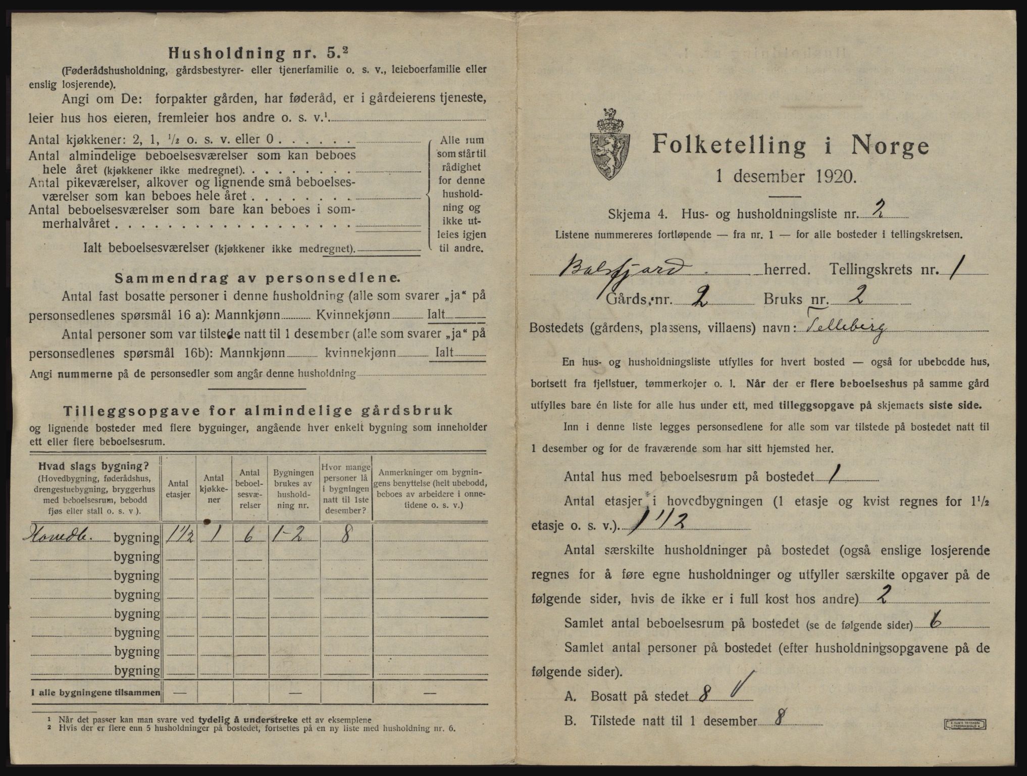 SATØ, 1920 census for Balsfjord, 1920, p. 58