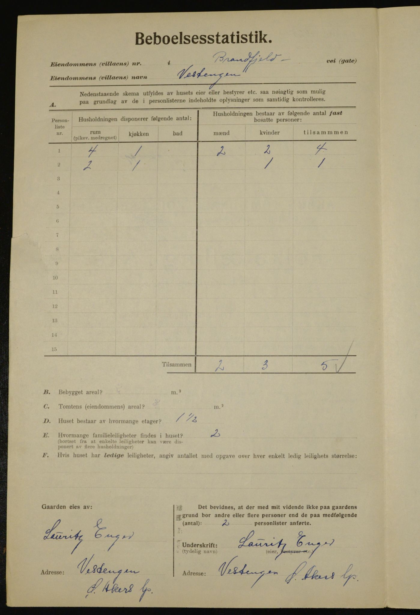 , Municipal Census 1923 for Aker, 1923, p. 44801