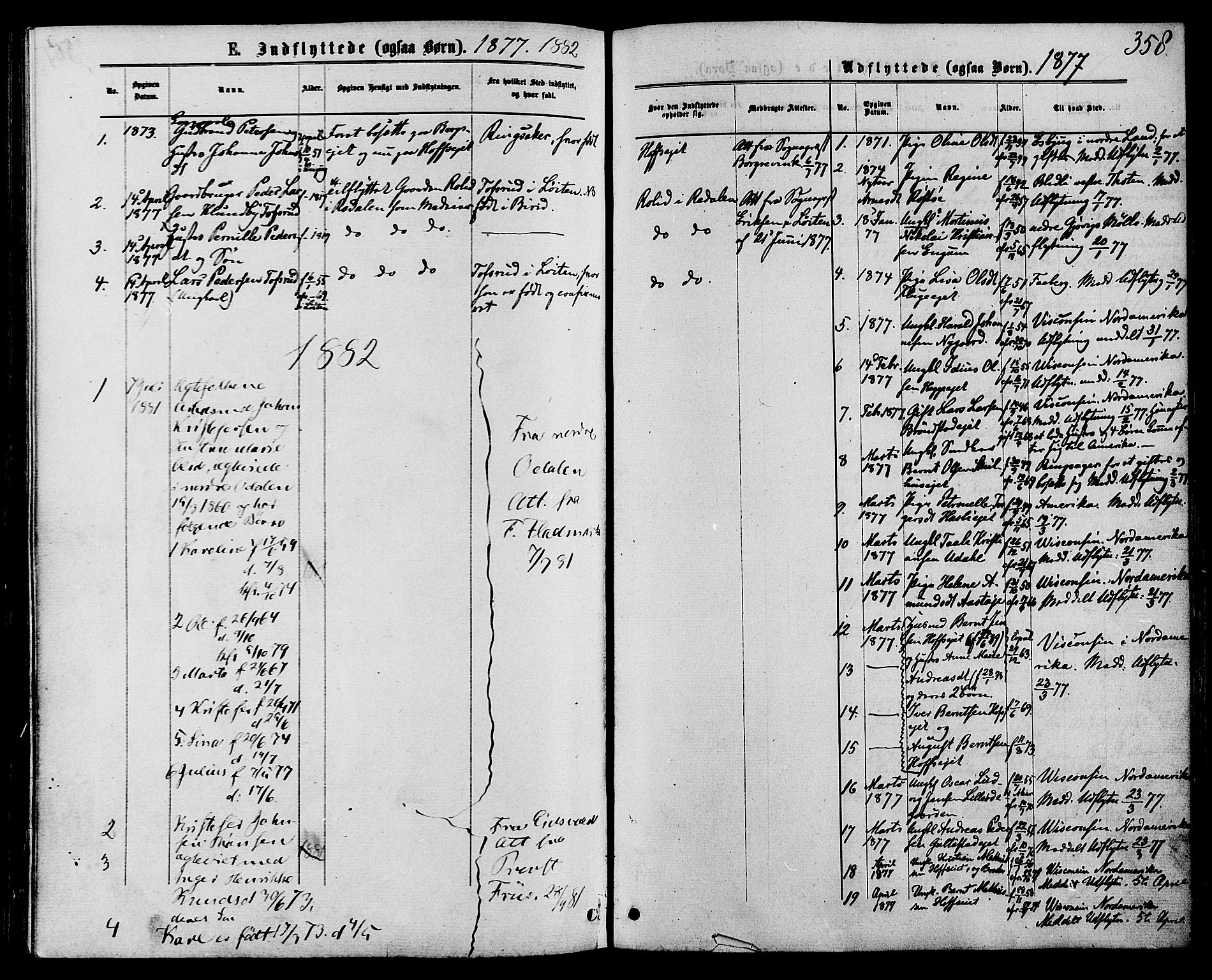 Biri prestekontor, SAH/PREST-096/H/Ha/Haa/L0006: Parish register (official) no. 6, 1877-1886, p. 358