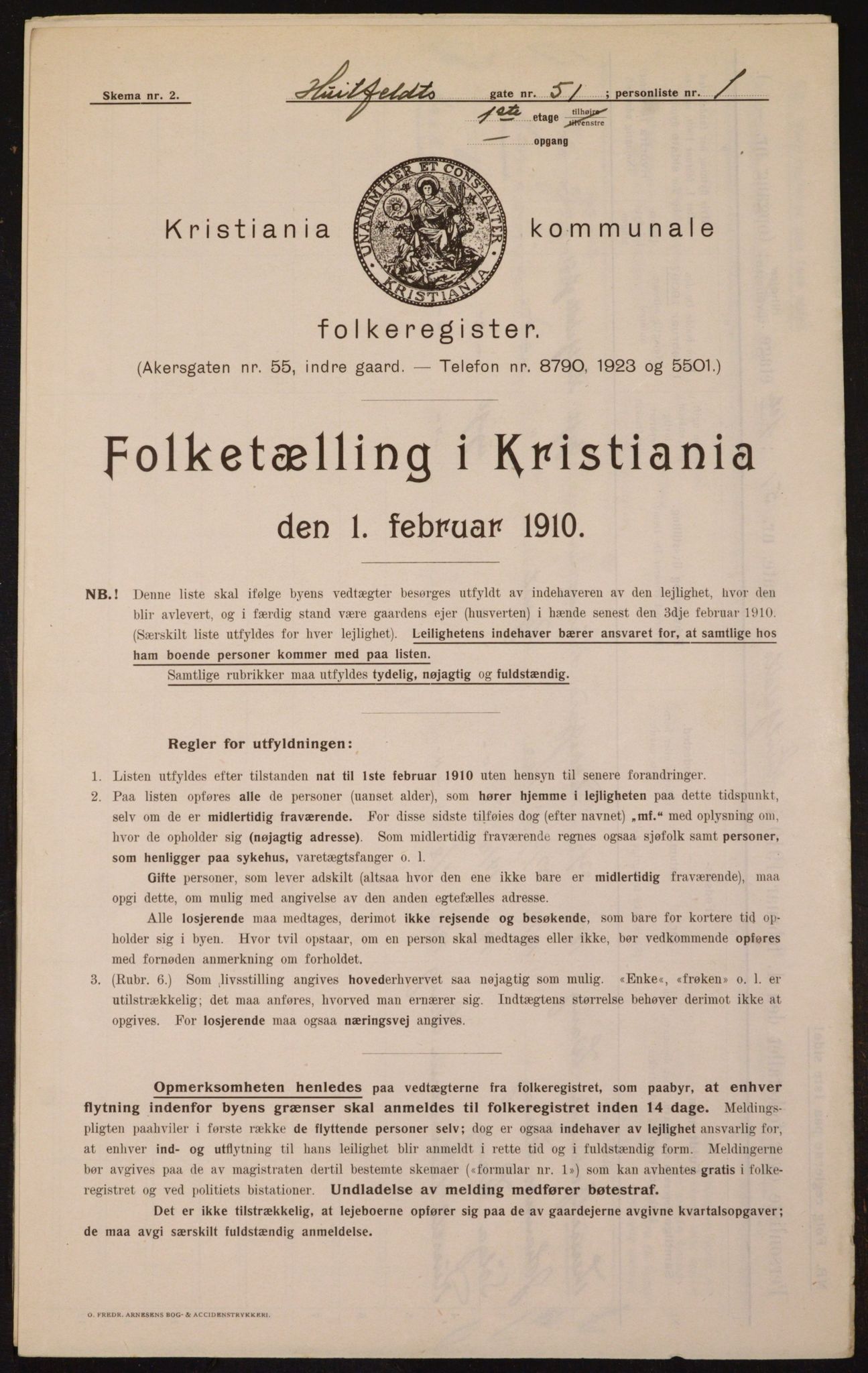 OBA, Municipal Census 1910 for Kristiania, 1910, p. 41374