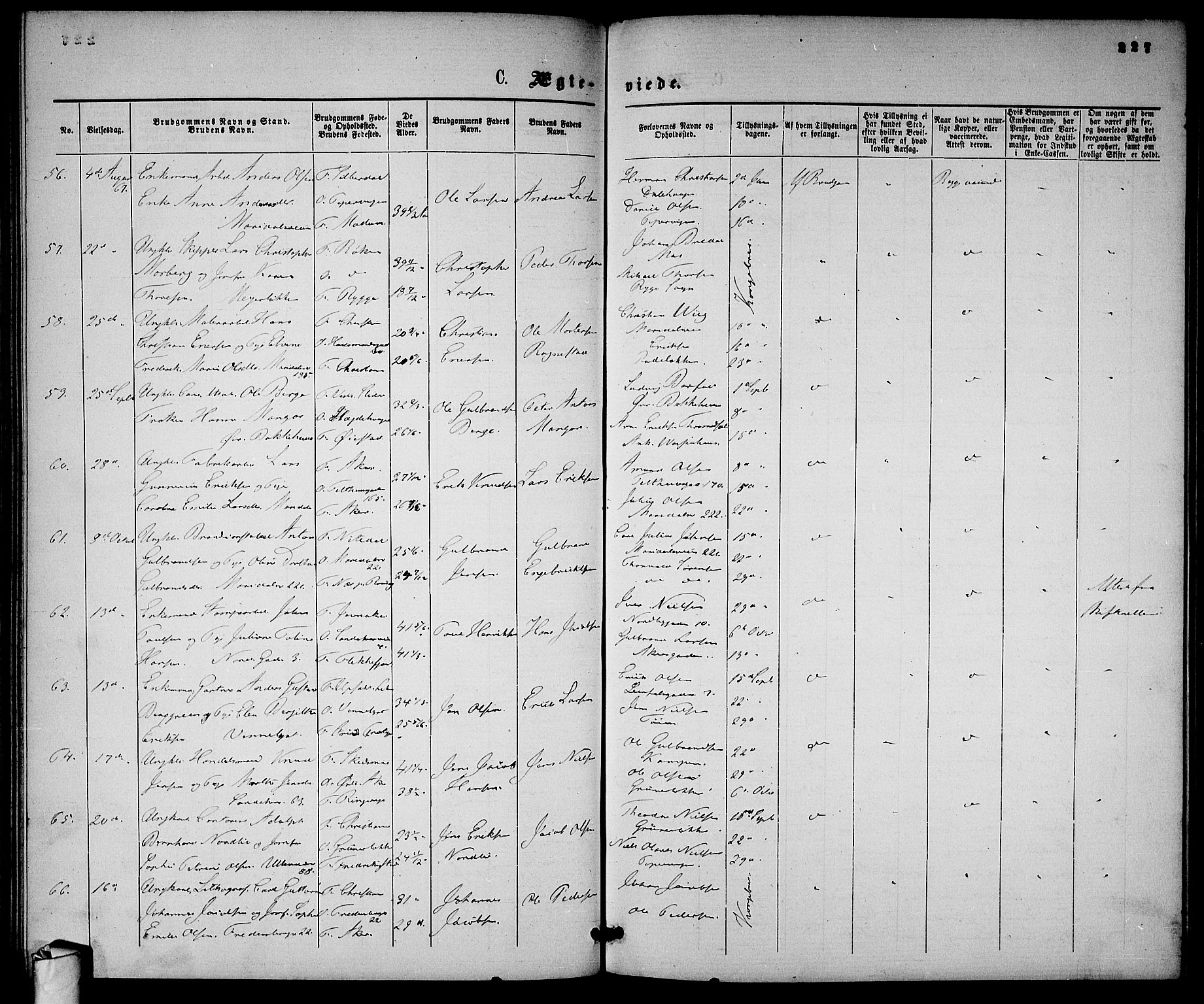 Gamle Aker prestekontor Kirkebøker, SAO/A-10617a/G/L0001: Parish register (copy) no. 1, 1861-1868, p. 227