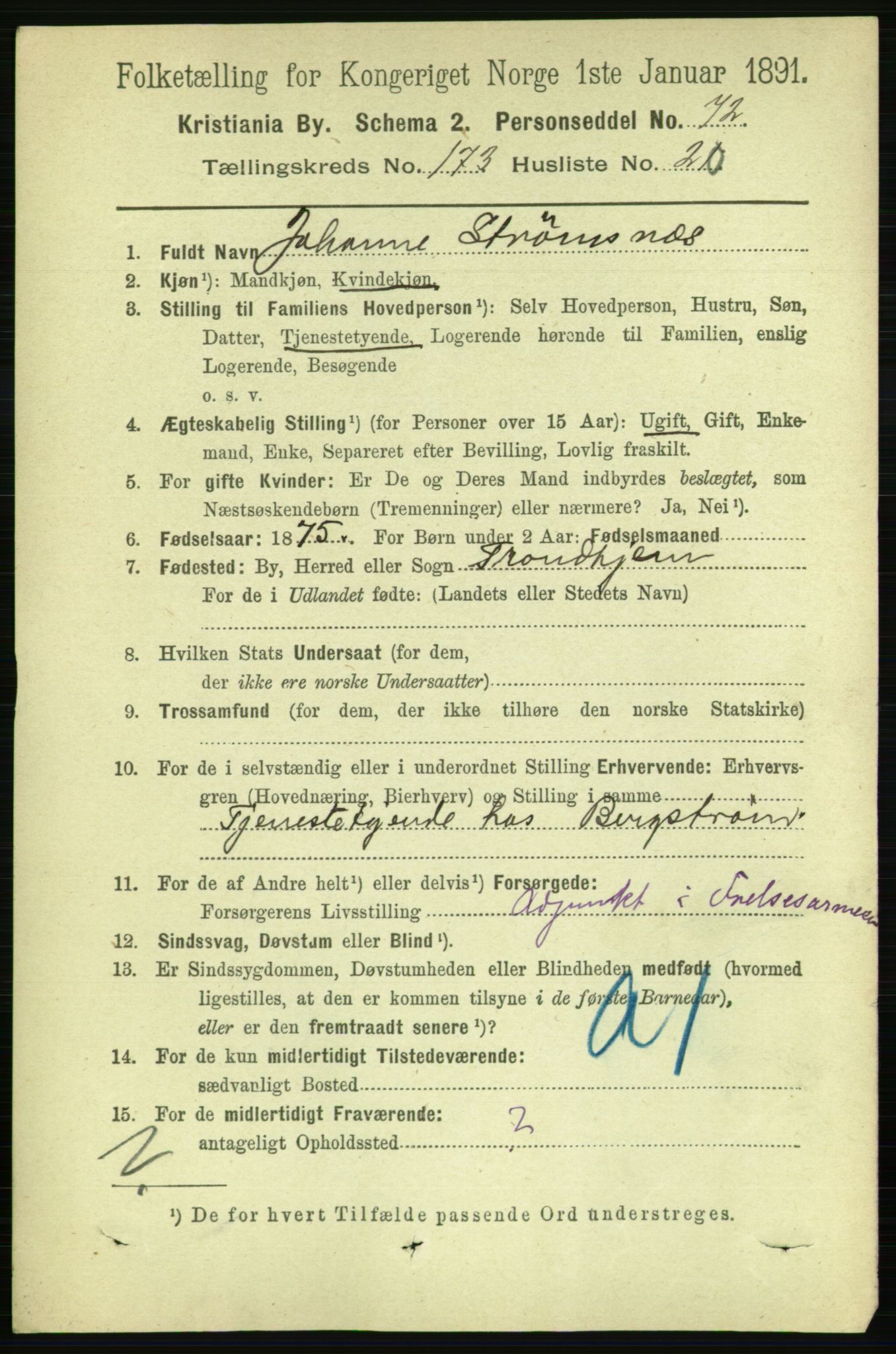 RA, 1891 census for 0301 Kristiania, 1891, p. 103825