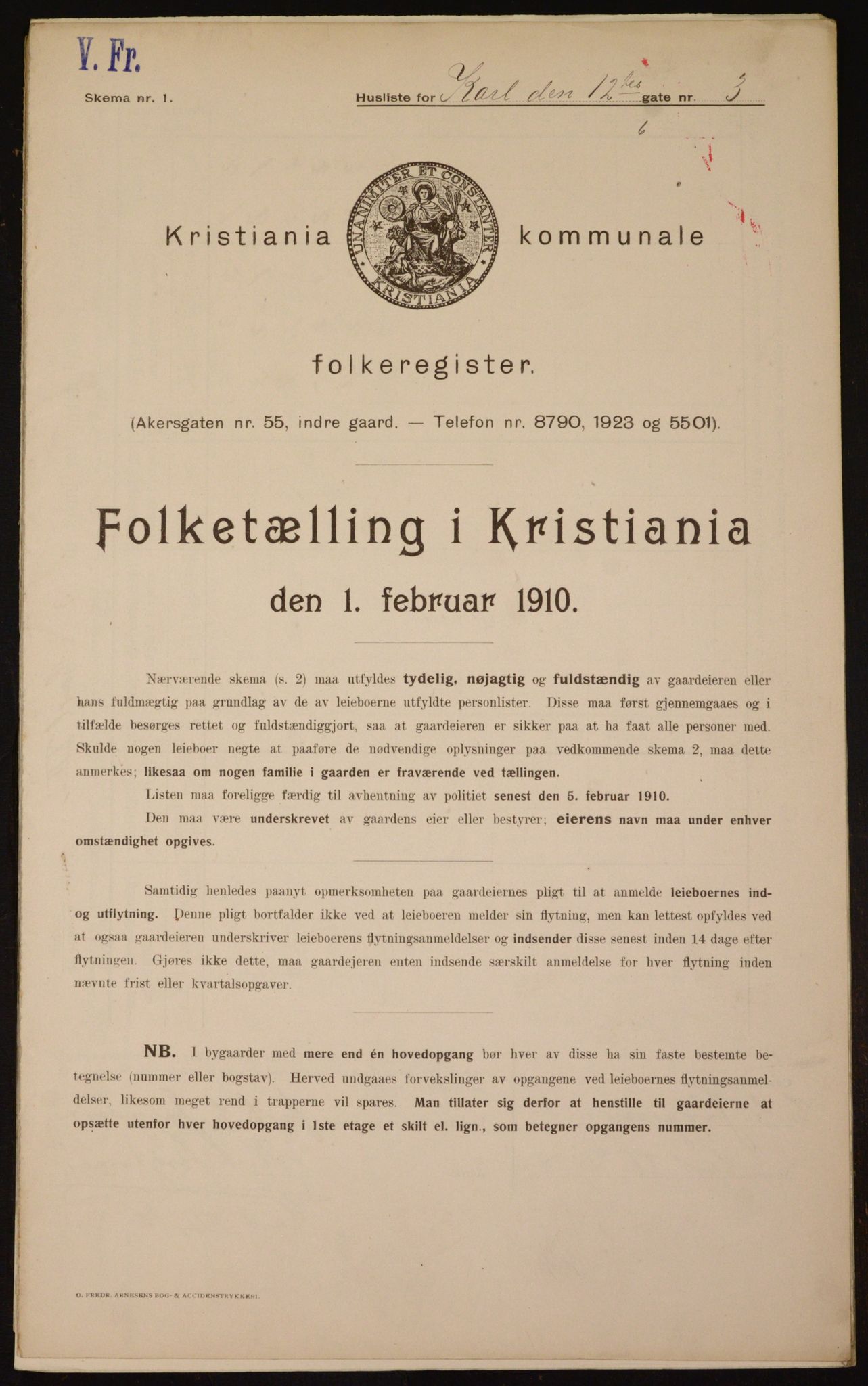 OBA, Municipal Census 1910 for Kristiania, 1910, p. 46866