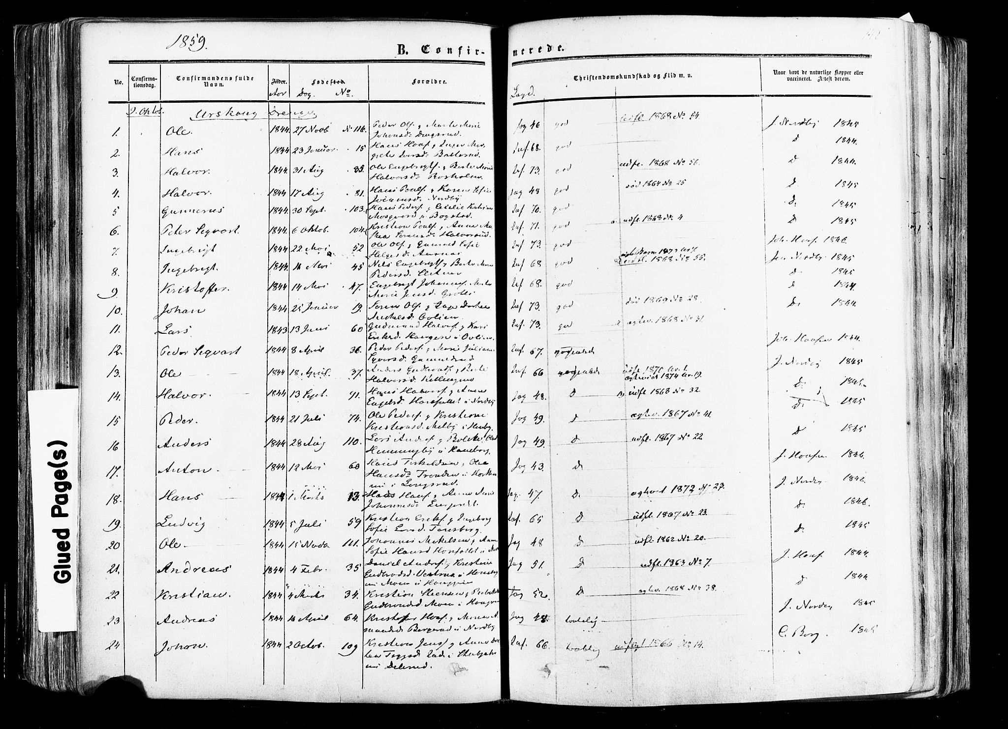 Aurskog prestekontor Kirkebøker, SAO/A-10304a/F/Fa/L0007: Parish register (official) no. I 7, 1854-1877, p. 142