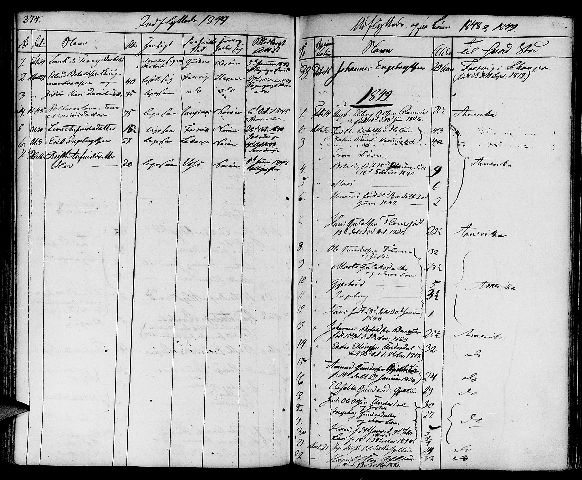 Aurland sokneprestembete, SAB/A-99937/H/Ha/Haa/L0006: Parish register (official) no. A 6, 1821-1859, p. 374