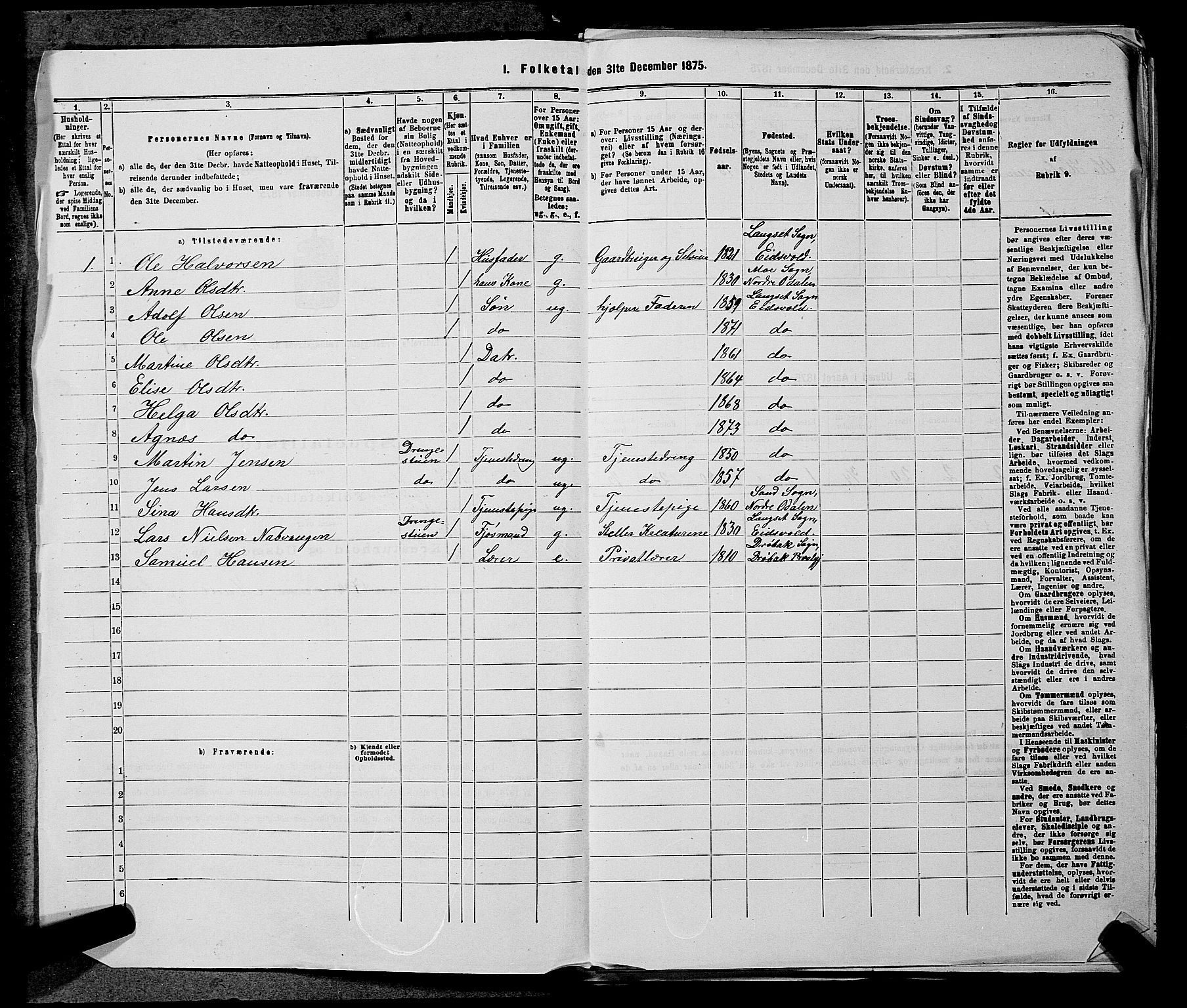 RA, 1875 census for 0237P Eidsvoll, 1875, p. 459