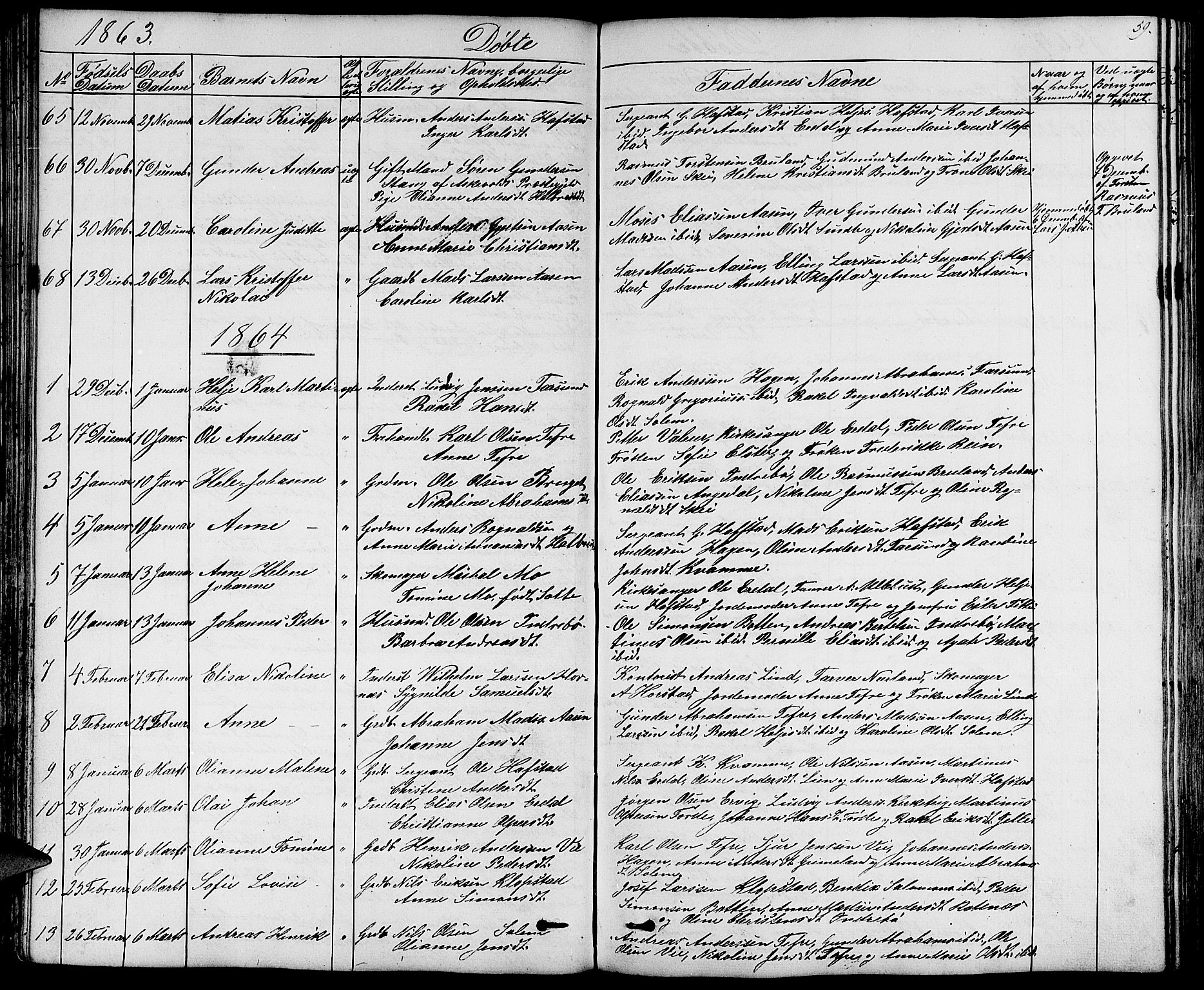 Førde sokneprestembete, SAB/A-79901/H/Hab/Haba/L0001: Parish register (copy) no. A 1, 1853-1880, p. 59