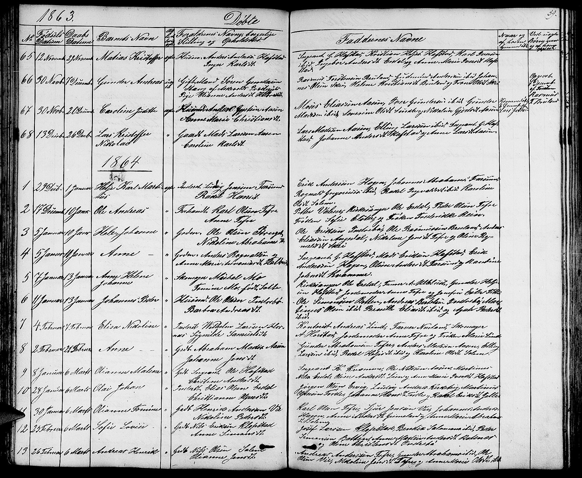 Førde sokneprestembete, AV/SAB-A-79901/H/Hab/Haba/L0001: Parish register (copy) no. A 1, 1853-1880, p. 59