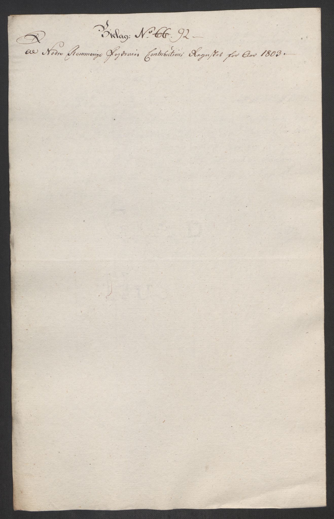 Rentekammeret inntil 1814, Reviderte regnskaper, Fogderegnskap, RA/EA-4092/R11/L0679: Fogderegnskap Nedre Romerike, 1803, p. 254