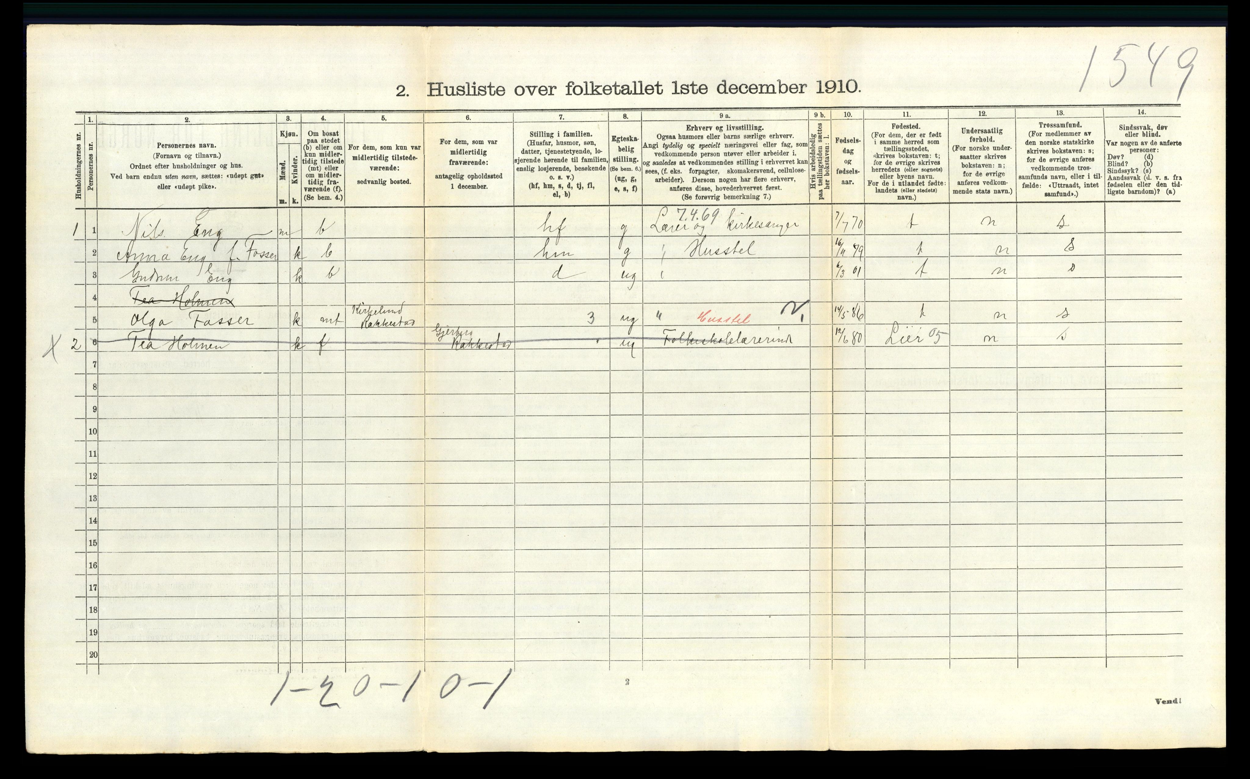 RA, 1910 census for Rakkestad, 1910, p. 1204