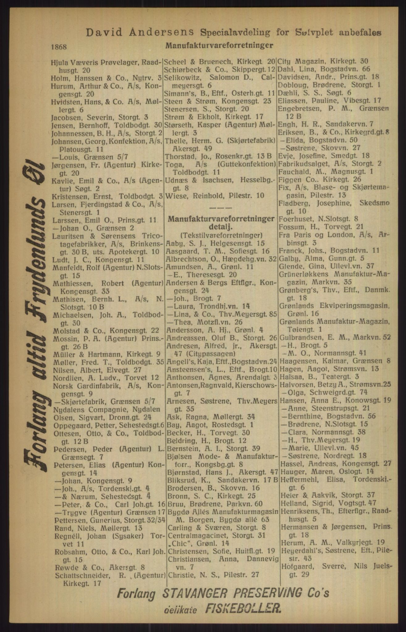 Kristiania/Oslo adressebok, PUBL/-, 1915, p. 1868