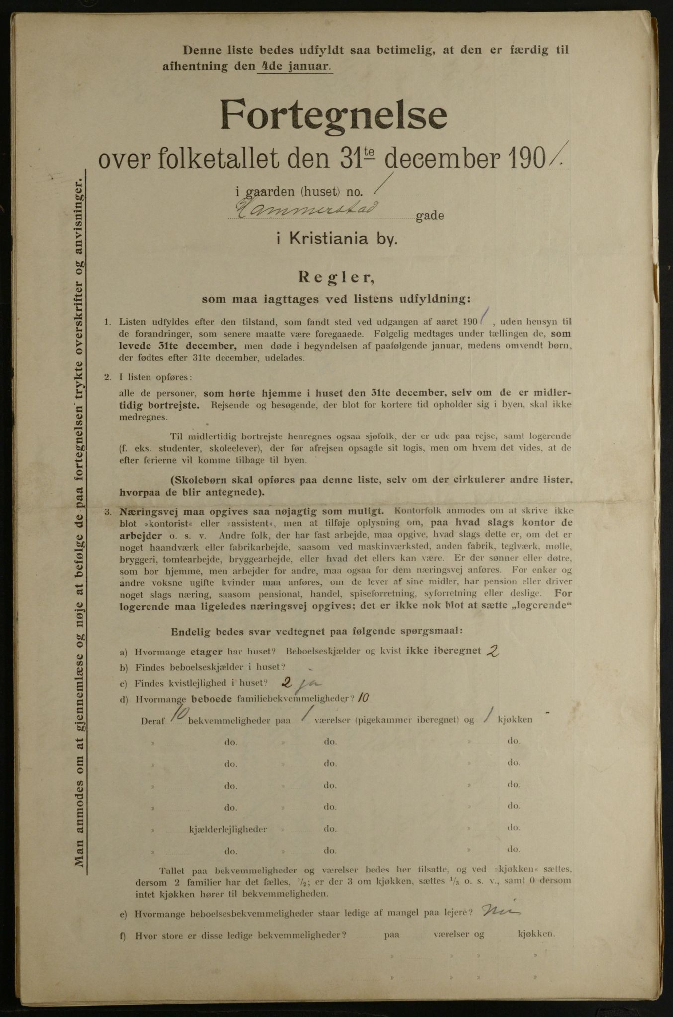 OBA, Municipal Census 1901 for Kristiania, 1901, p. 5581