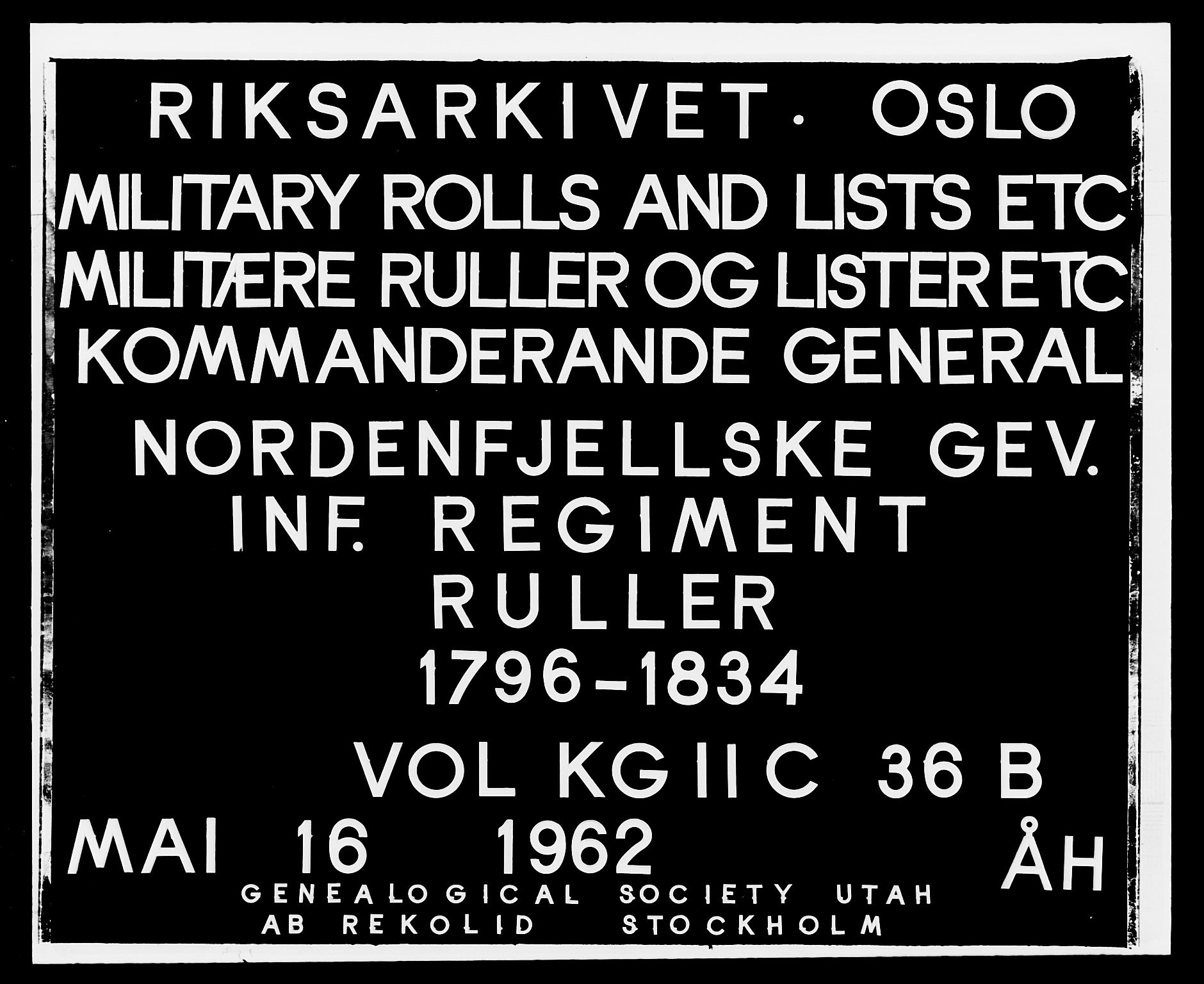 Generalitets- og kommissariatskollegiet, Det kongelige norske kommissariatskollegium, RA/EA-5420/E/Eh/L0036b: Nordafjelske gevorbne infanteriregiment, 1797-1834, p. 1