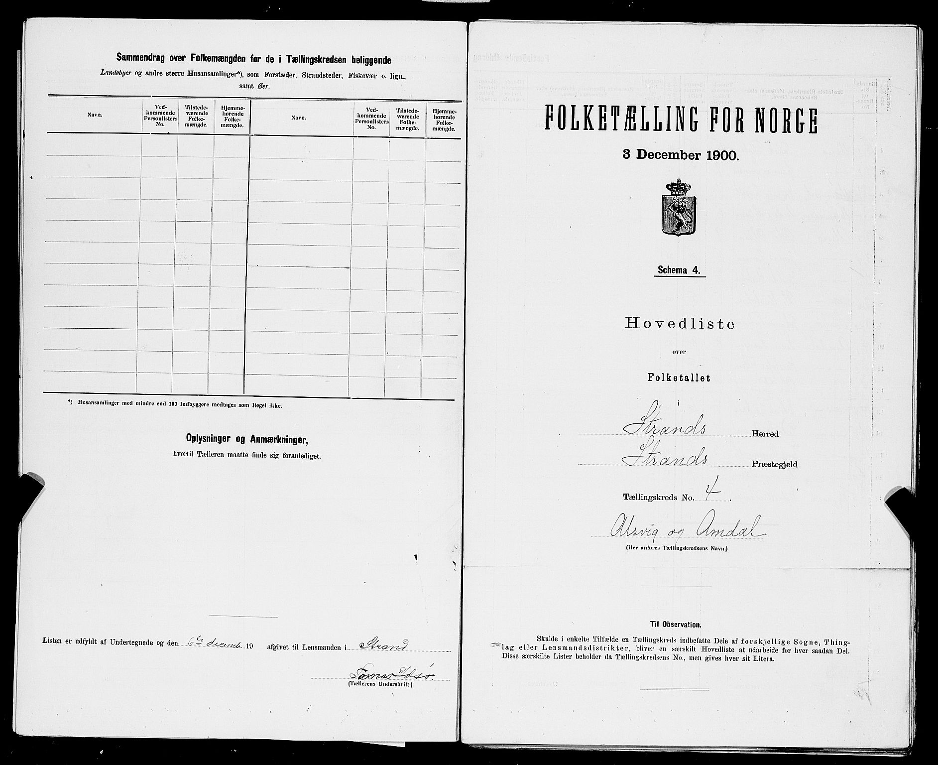 SAST, 1900 census for Strand, 1900, p. 33