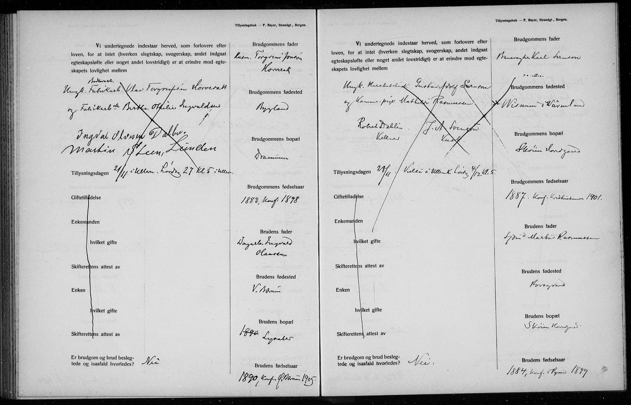 Ullern prestekontor Kirkebøker, AV/SAO-A-10740/H/L0001: Banns register no. 1, 1911-1916