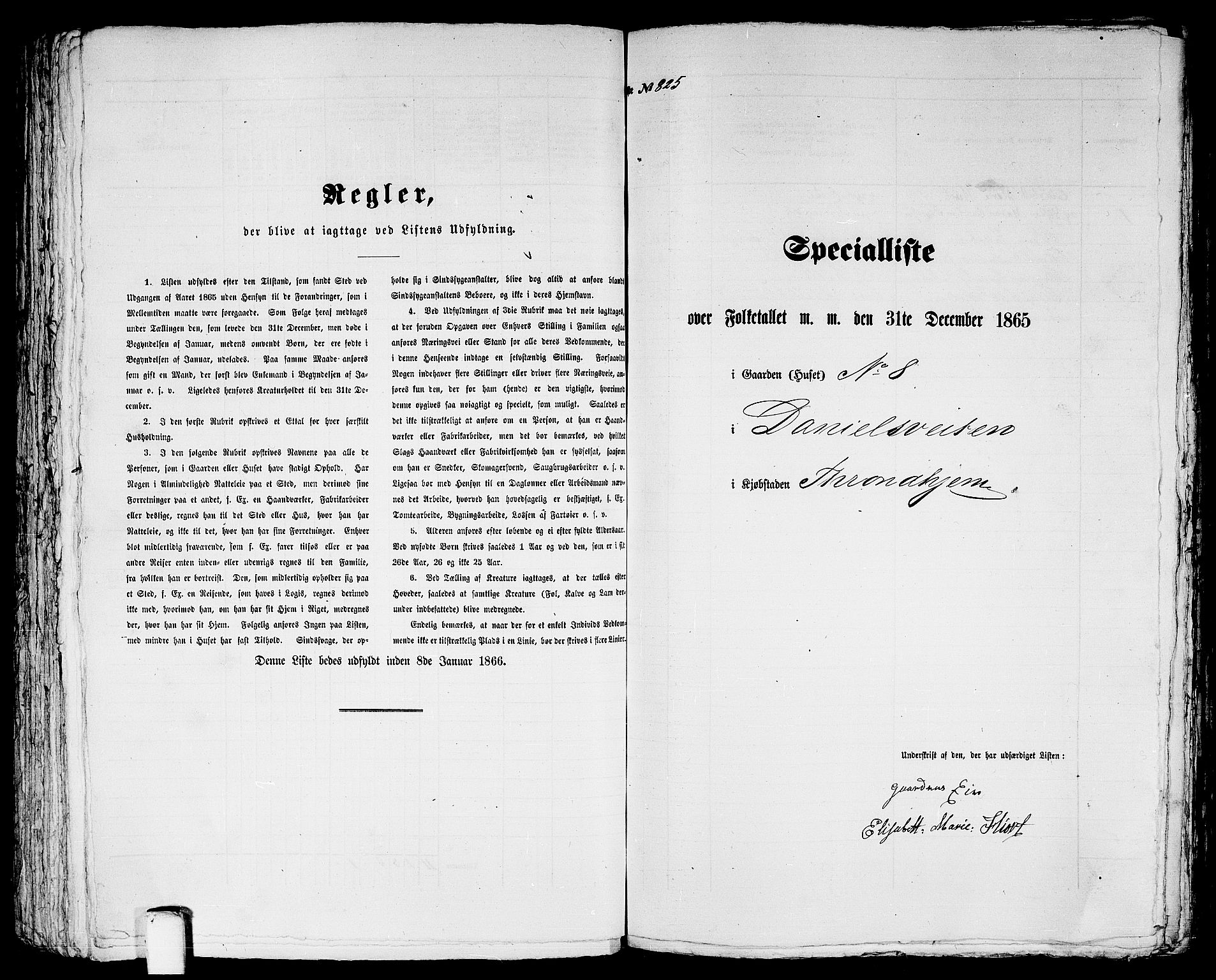 RA, 1865 census for Trondheim, 1865, p. 1722