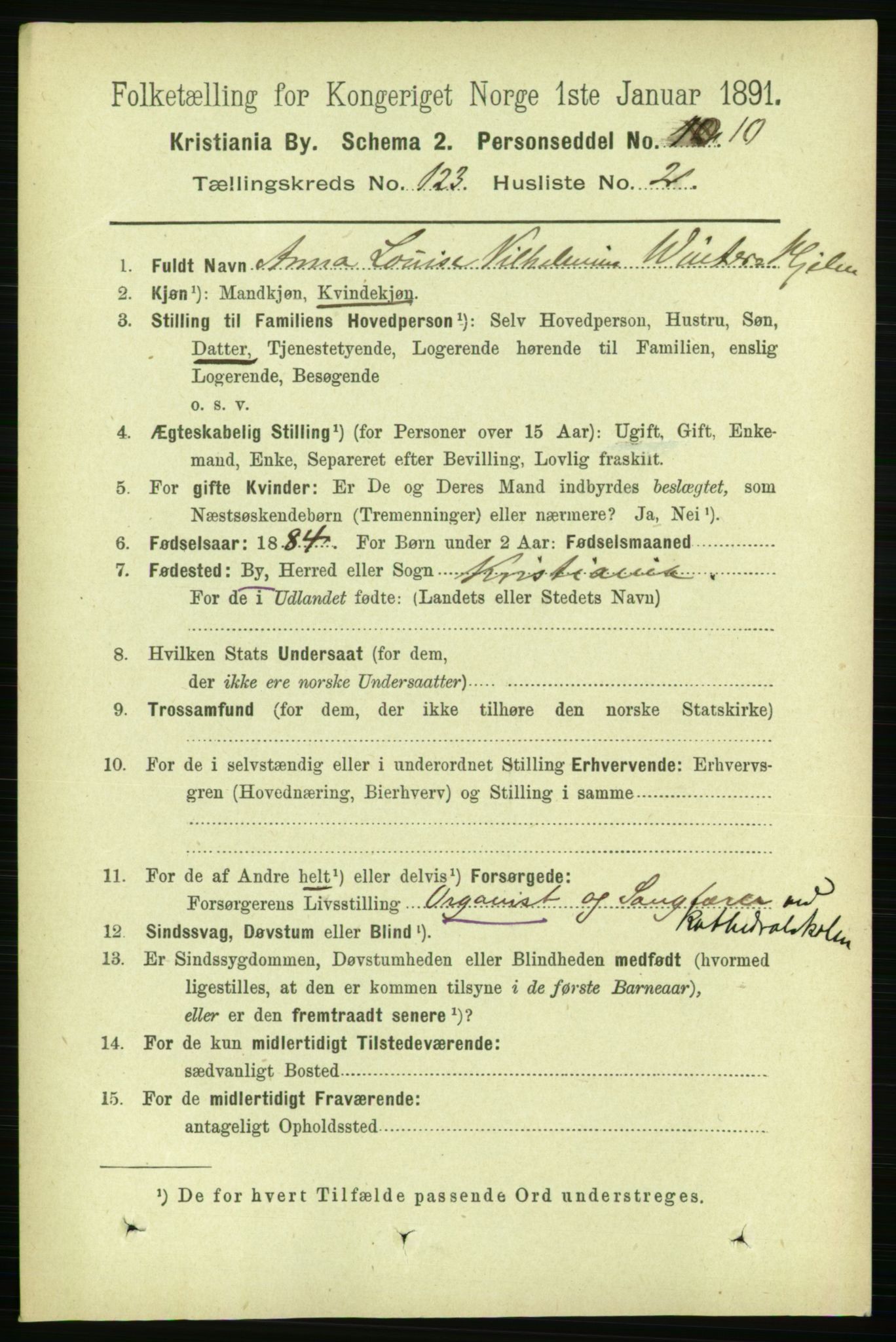 RA, 1891 census for 0301 Kristiania, 1891, p. 65132