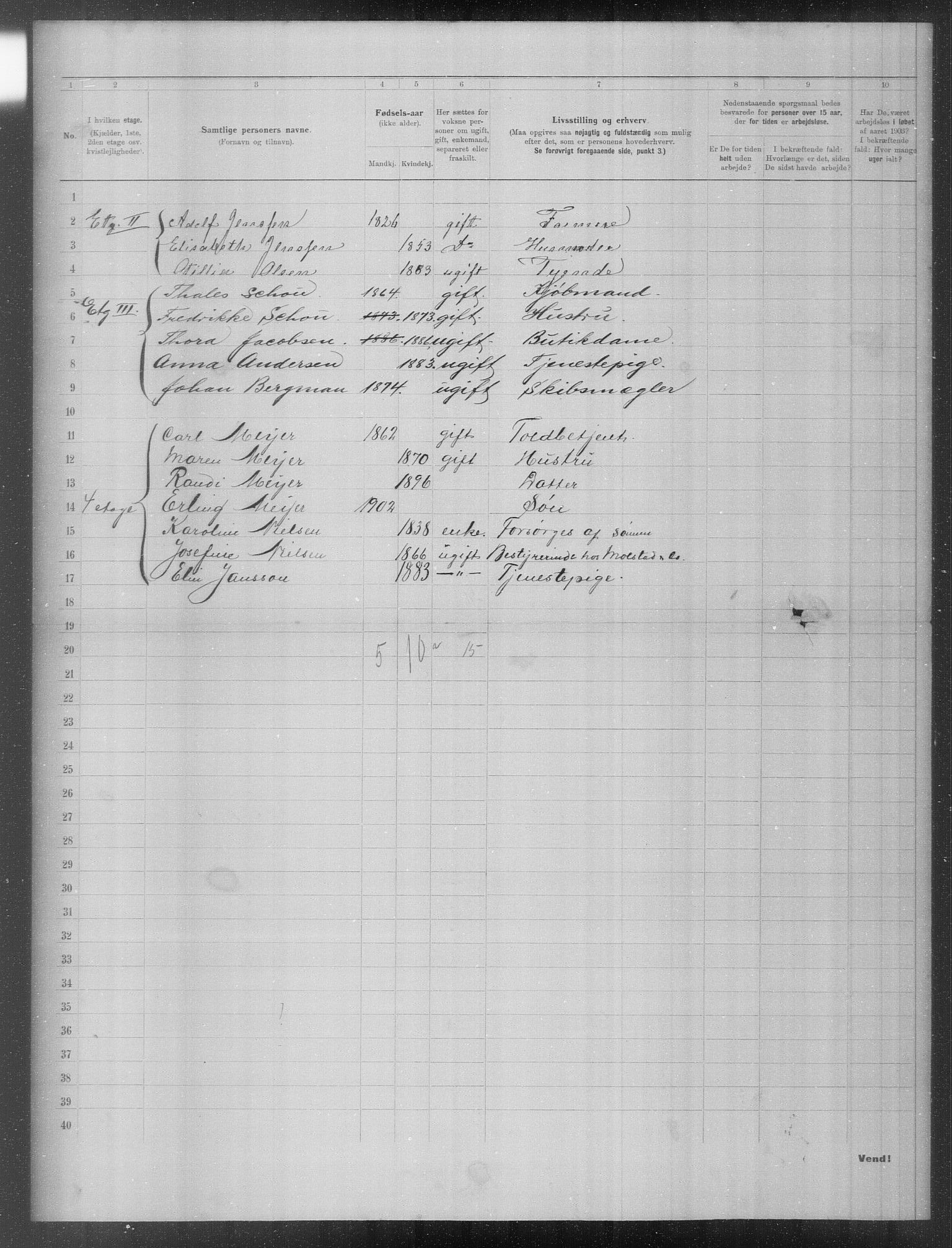 OBA, Municipal Census 1903 for Kristiania, 1903, p. 18176