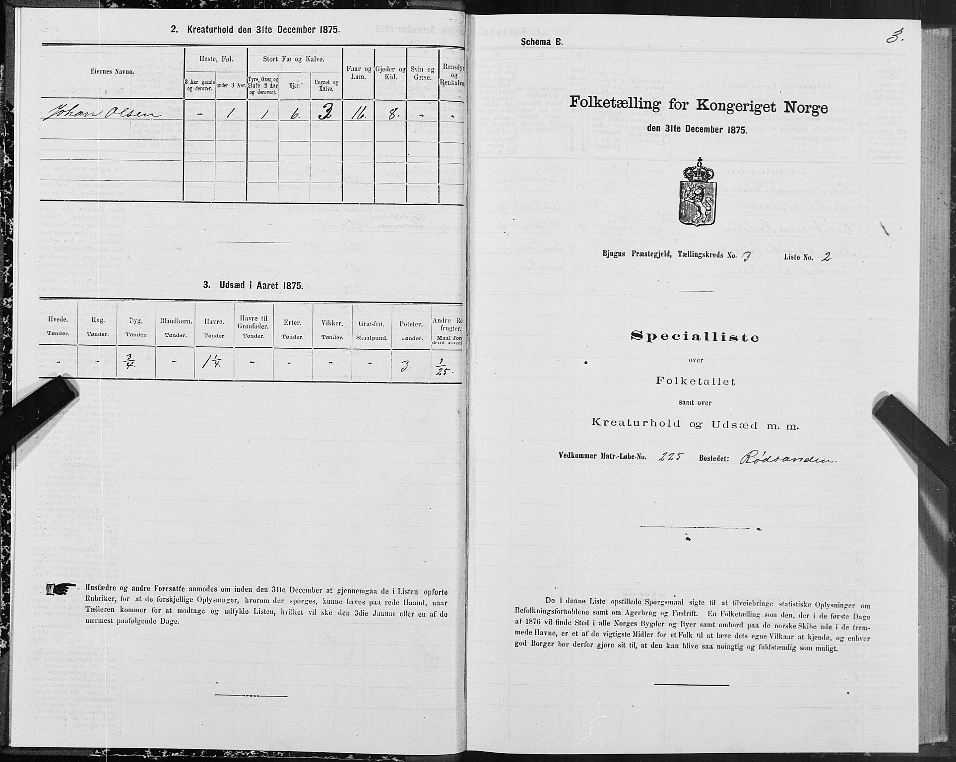 SAT, 1875 census for 1627P Bjugn, 1875, p. 2003