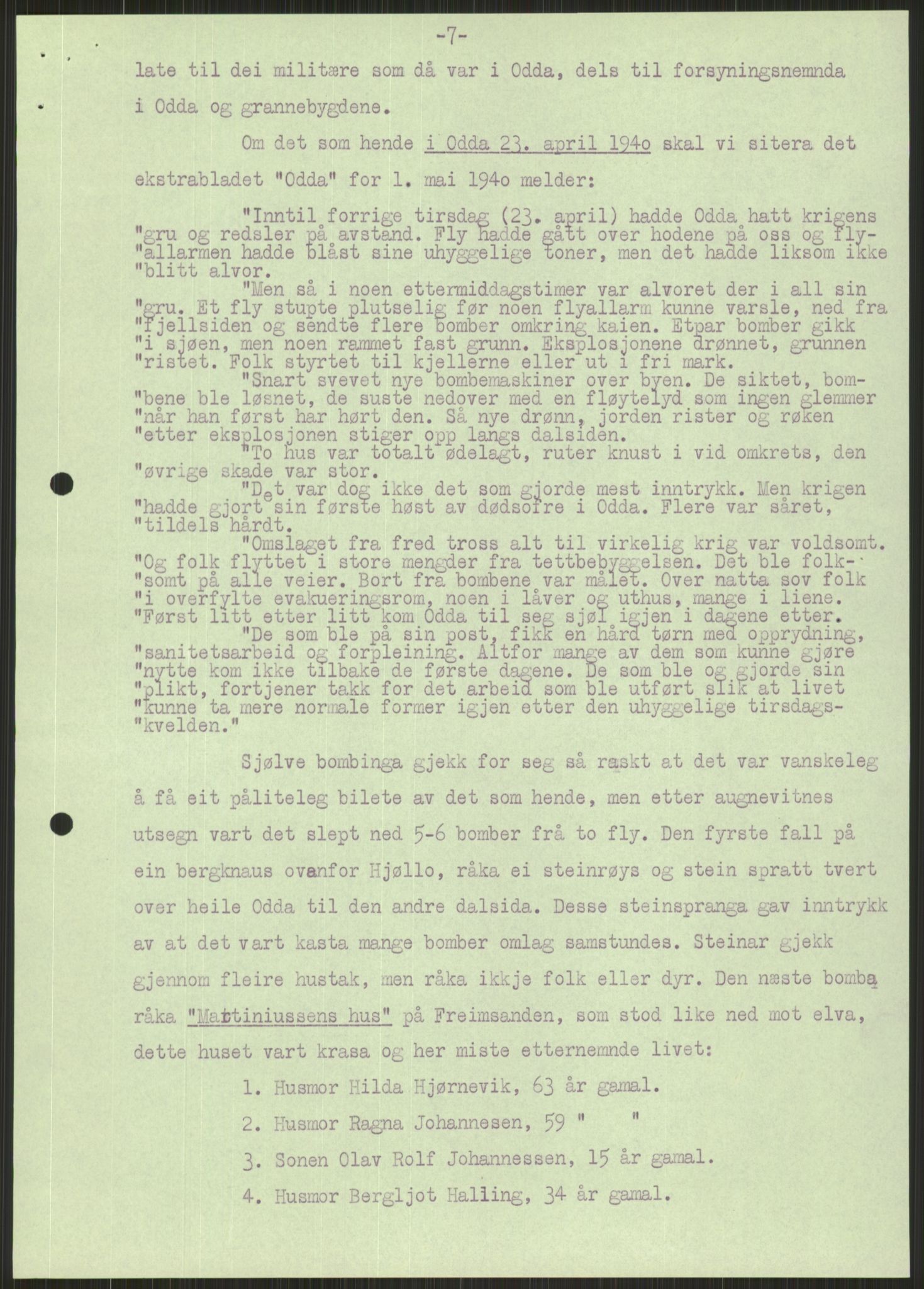 Forsvaret, Forsvarets krigshistoriske avdeling, AV/RA-RAFA-2017/Y/Ya/L0015: II-C-11-31 - Fylkesmenn.  Rapporter om krigsbegivenhetene 1940., 1940, p. 392