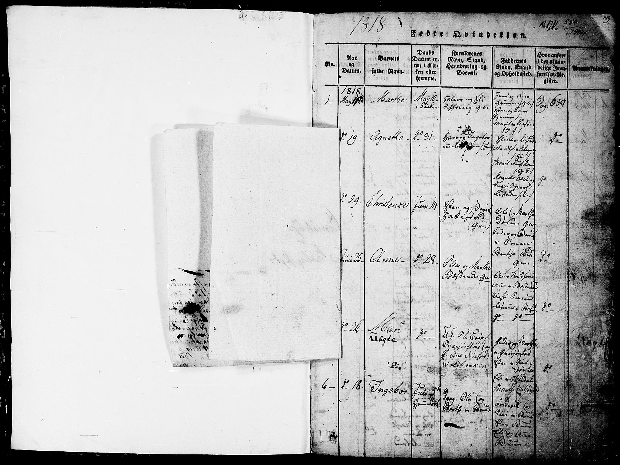 Fåberg prestekontor, SAH/PREST-086/H/Ha/Hab/L0004: Parish register (copy) no. 4, 1818-1837, p. 0-1