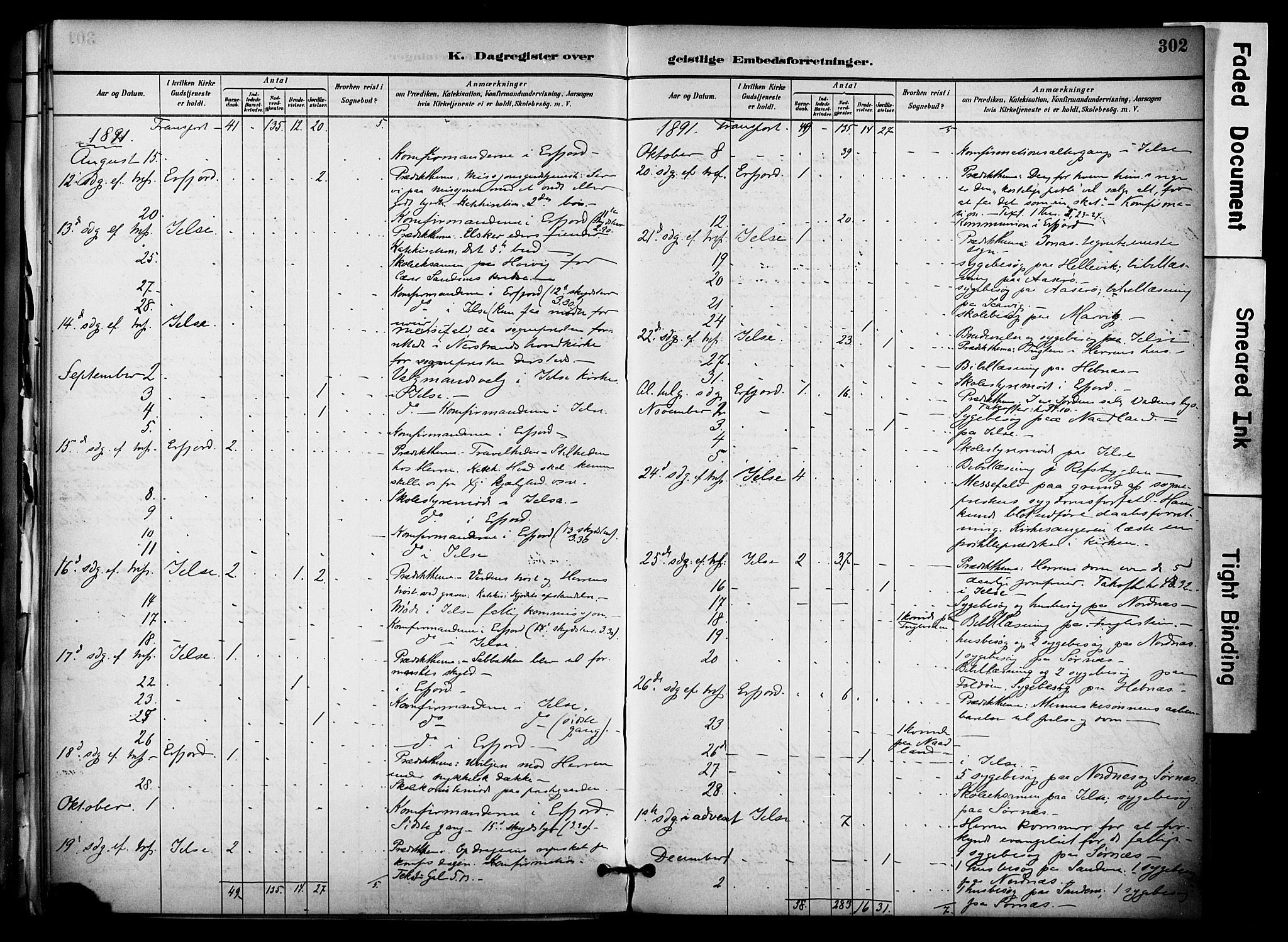 Jelsa sokneprestkontor, AV/SAST-A-101842/01/IV: Parish register (official) no. A 10, 1884-1906, p. 302