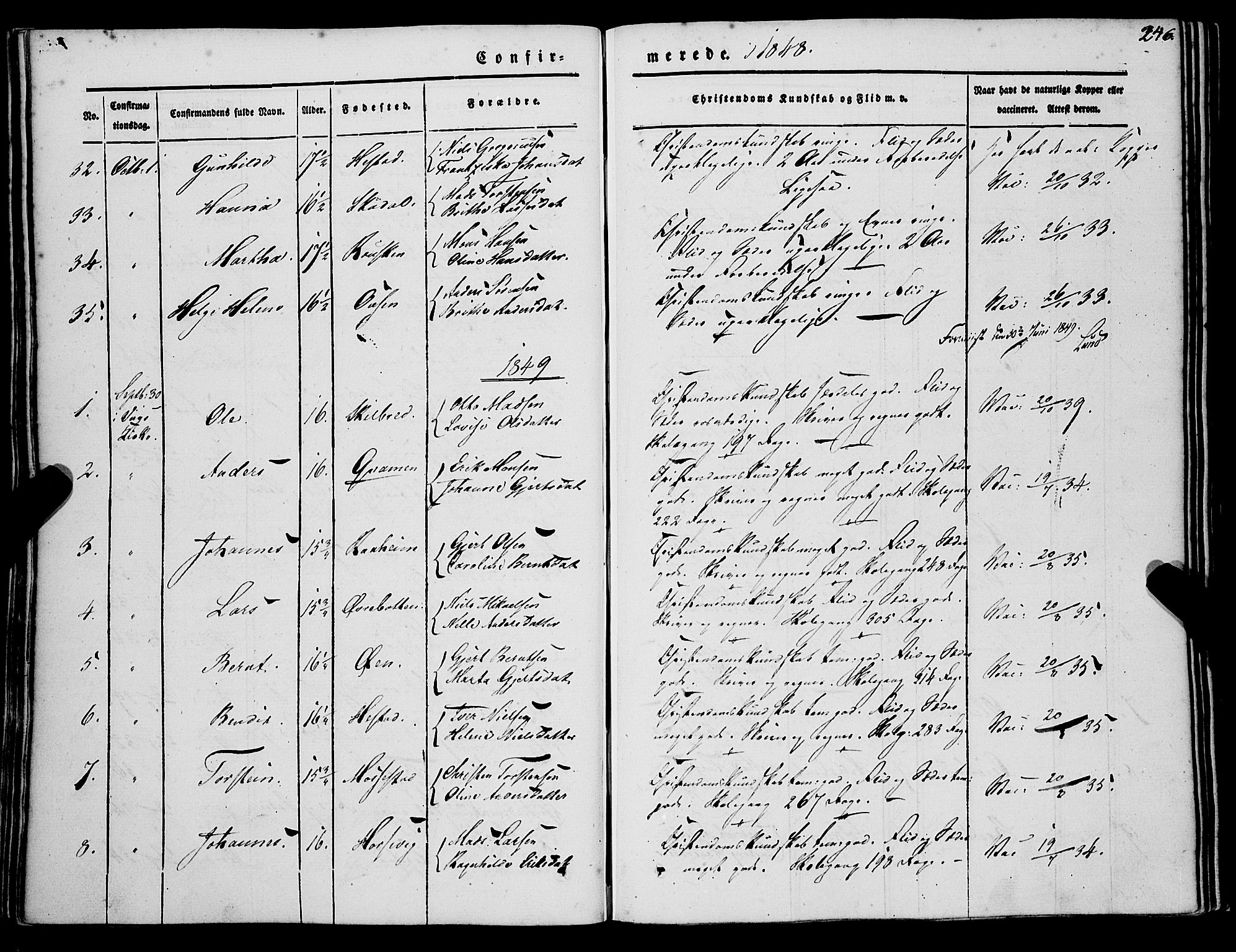 Gaular sokneprestembete, SAB/A-80001/H/Haa: Parish register (official) no. A 4I, 1840-1859, p. 246