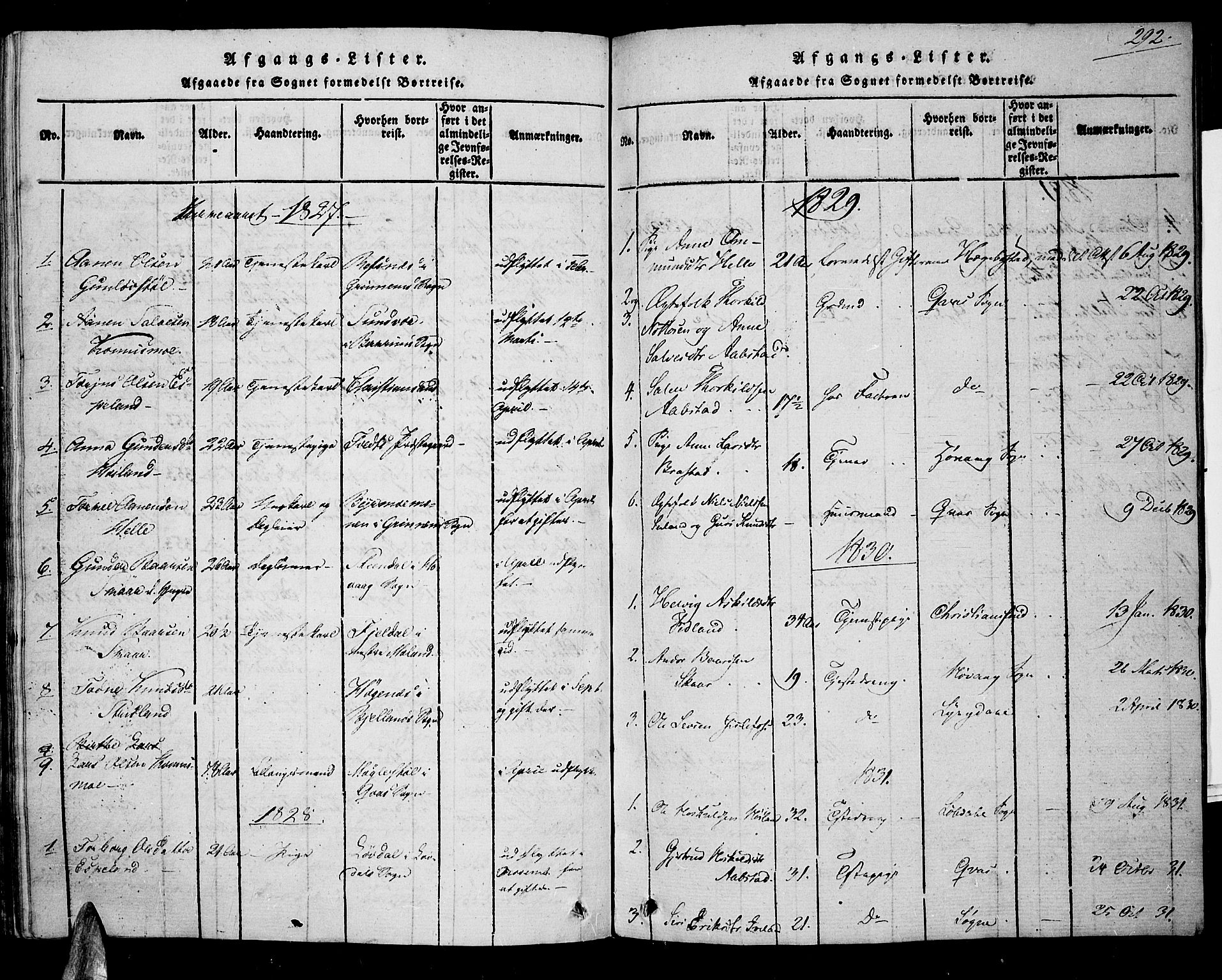 Nord-Audnedal sokneprestkontor, AV/SAK-1111-0032/F/Fa/Faa/L0001: Parish register (official) no. A 1, 1815-1856, p. 292