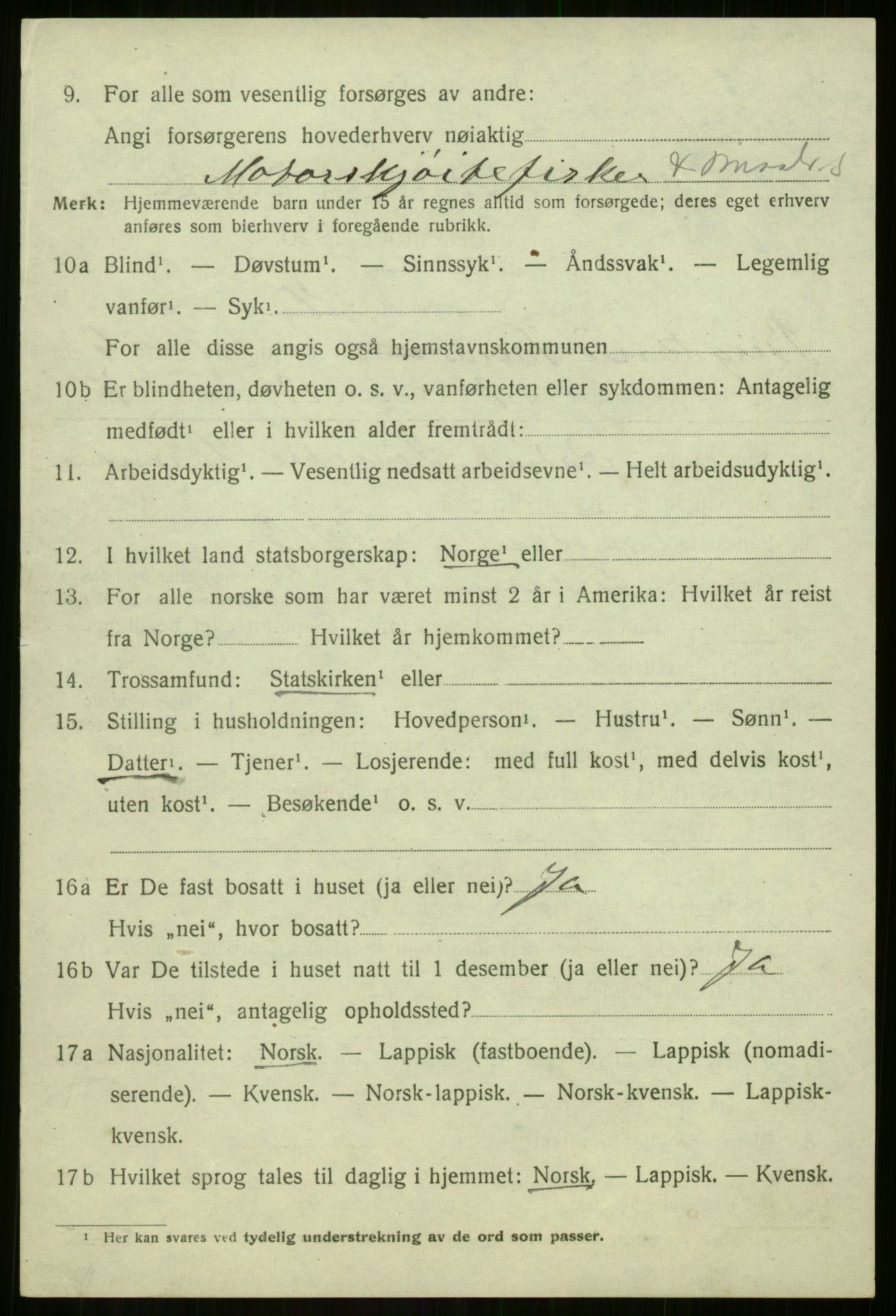 SATØ, 1920 census for Berg, 1920, p. 2060